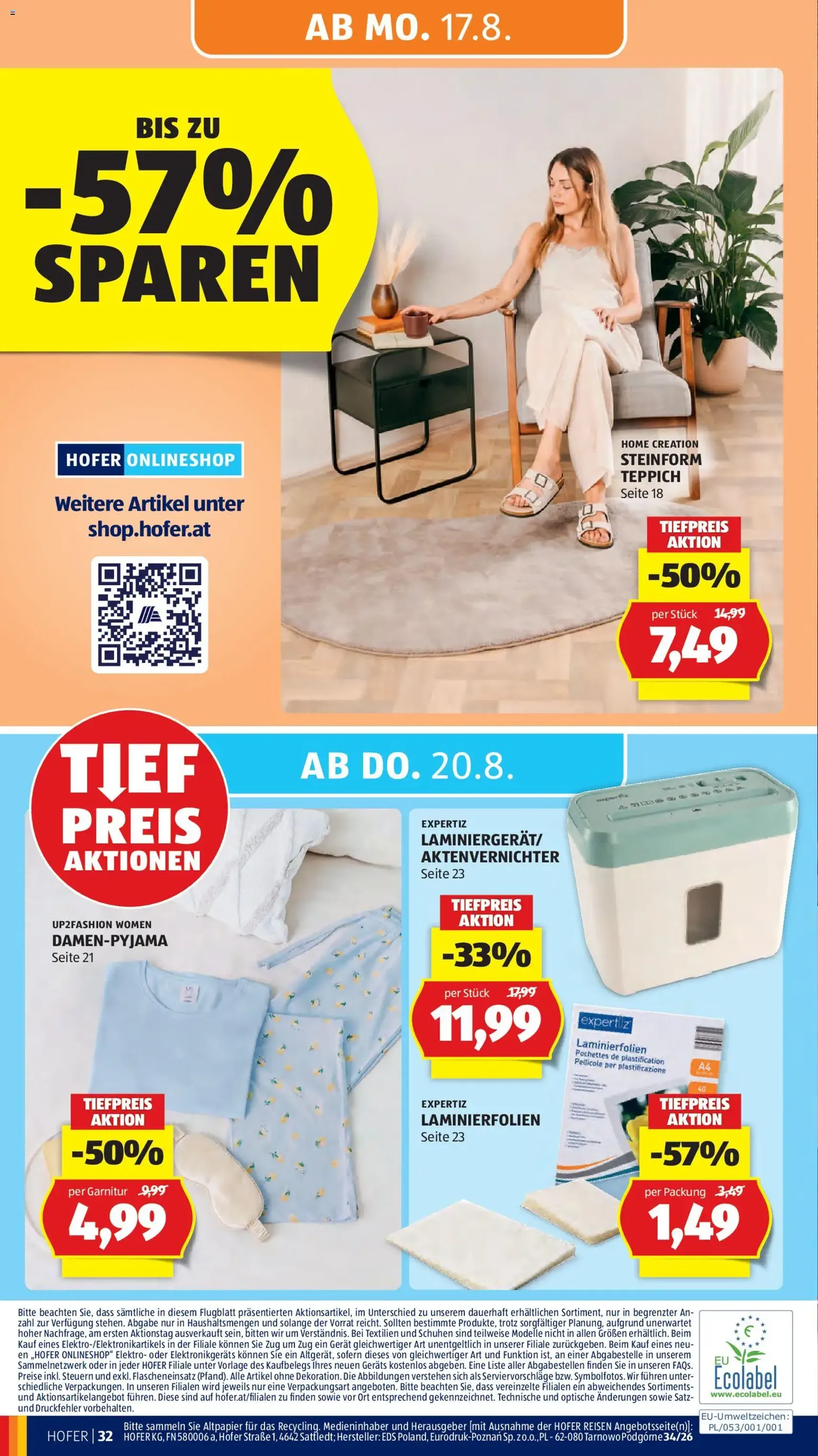 Hofer Flugblatt - Gültiger Prospekt ab 12.08.2026, Seite 48 von insgesamt 48