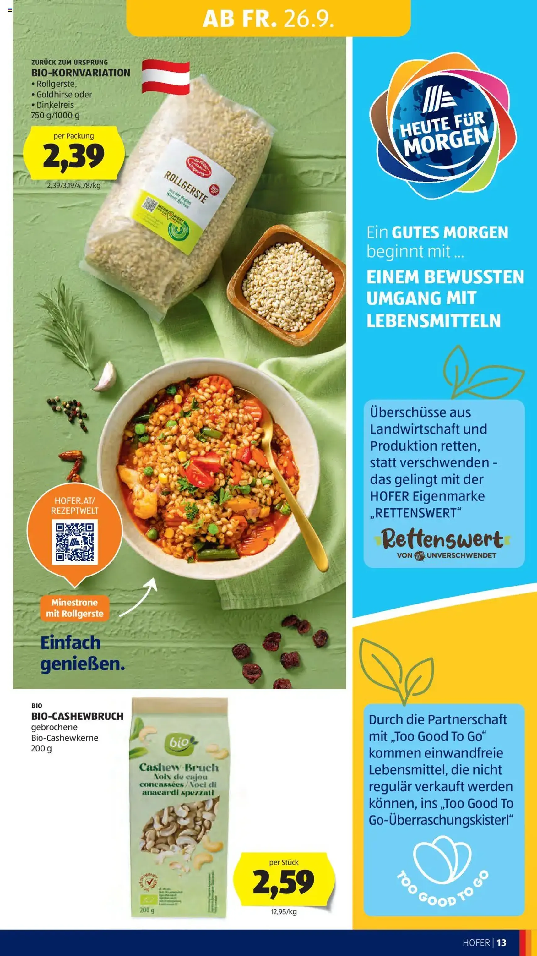 Hofer Flugblatt - Gültiger Prospekt ab 26.09.2025, Seite 15 von insgesamt 50