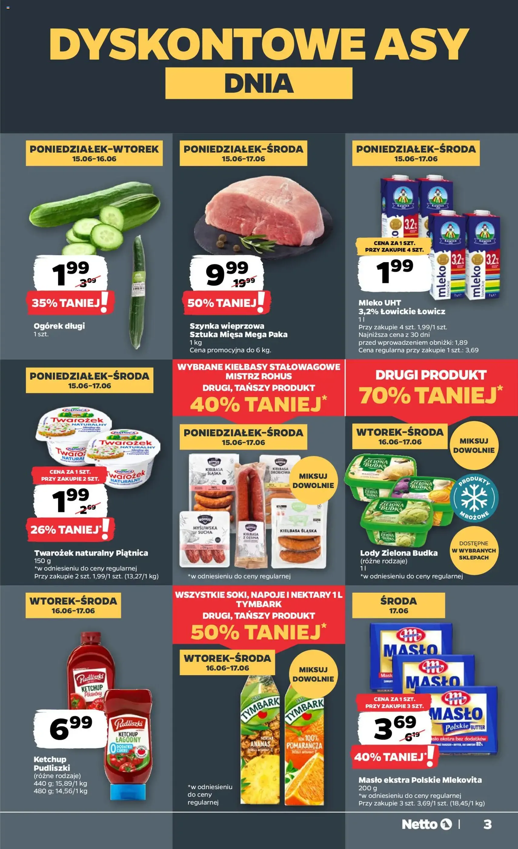 Netto gazetka od poniedziałku spożywcza - ważny gazetka od 15.06.2026 strona 3 z 35
