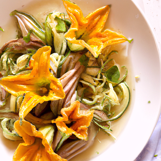 Anteprima ricetta Pasta con fiori di zucca
