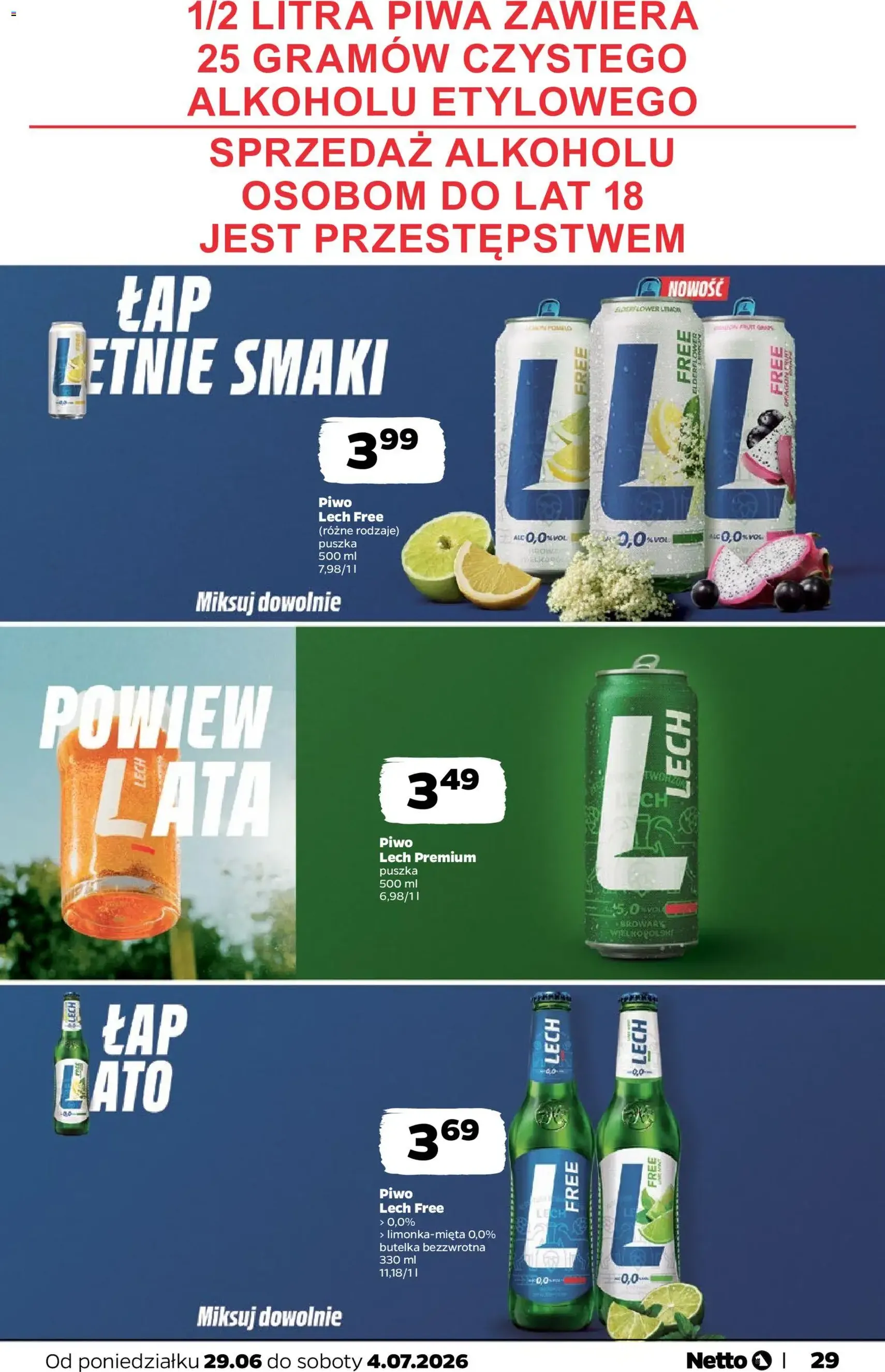 Netto gazetka od poniedziałku spożywcza - ważny gazetka od 29.06.2026 strona 29 z 37