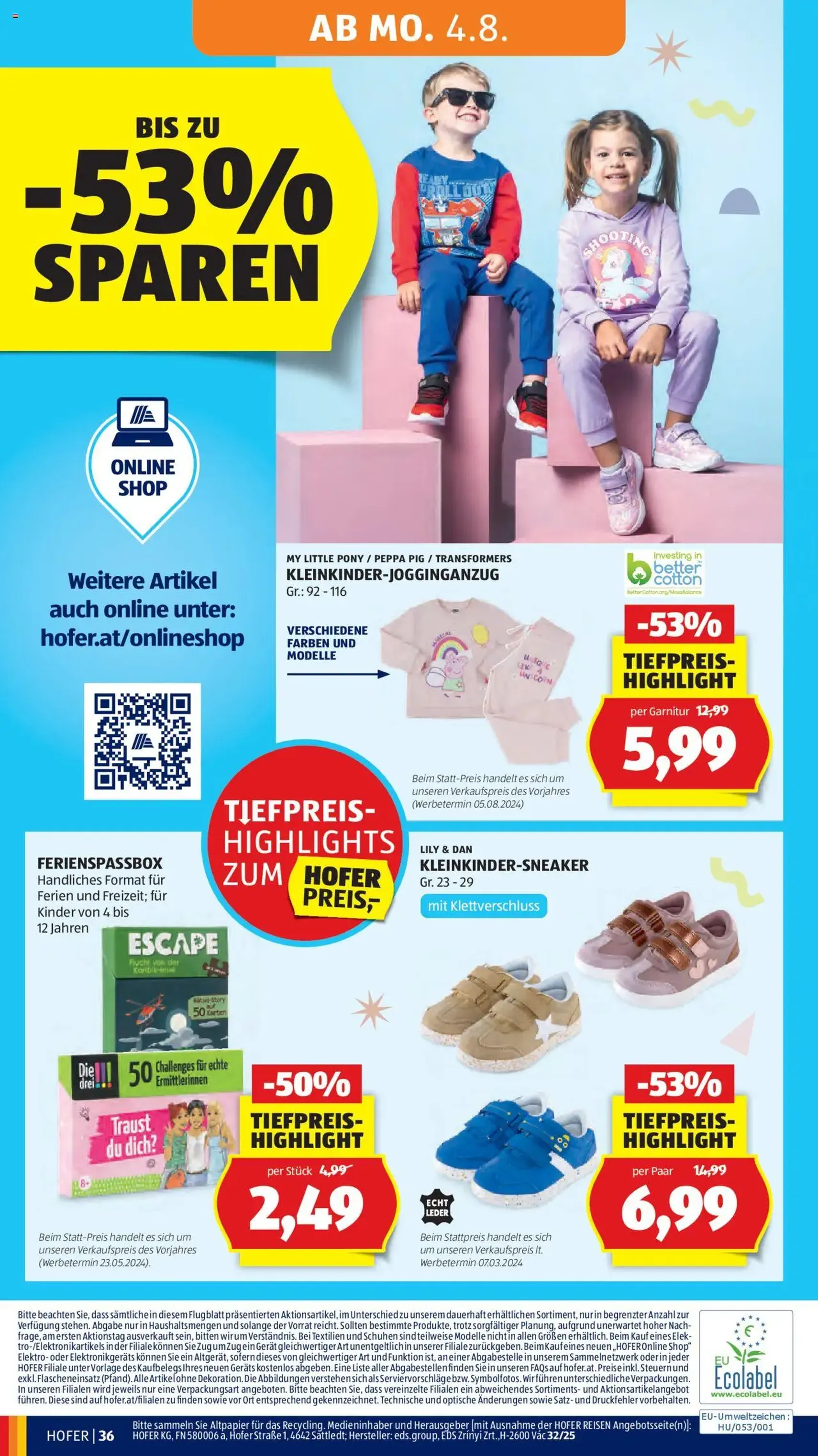 Hofer Flugblatt - Gültiger Prospekt ab 01.08.2025, Seite 40 von insgesamt 41 Hofer Flugblatt - Gültiger Prospekt ab 01.08.2025, Seite 40 von insgesamt 41