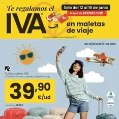 Vista previa del folleto Eroski - Te regalamos el iva en maletas de viaje válido desde 12/06/2025