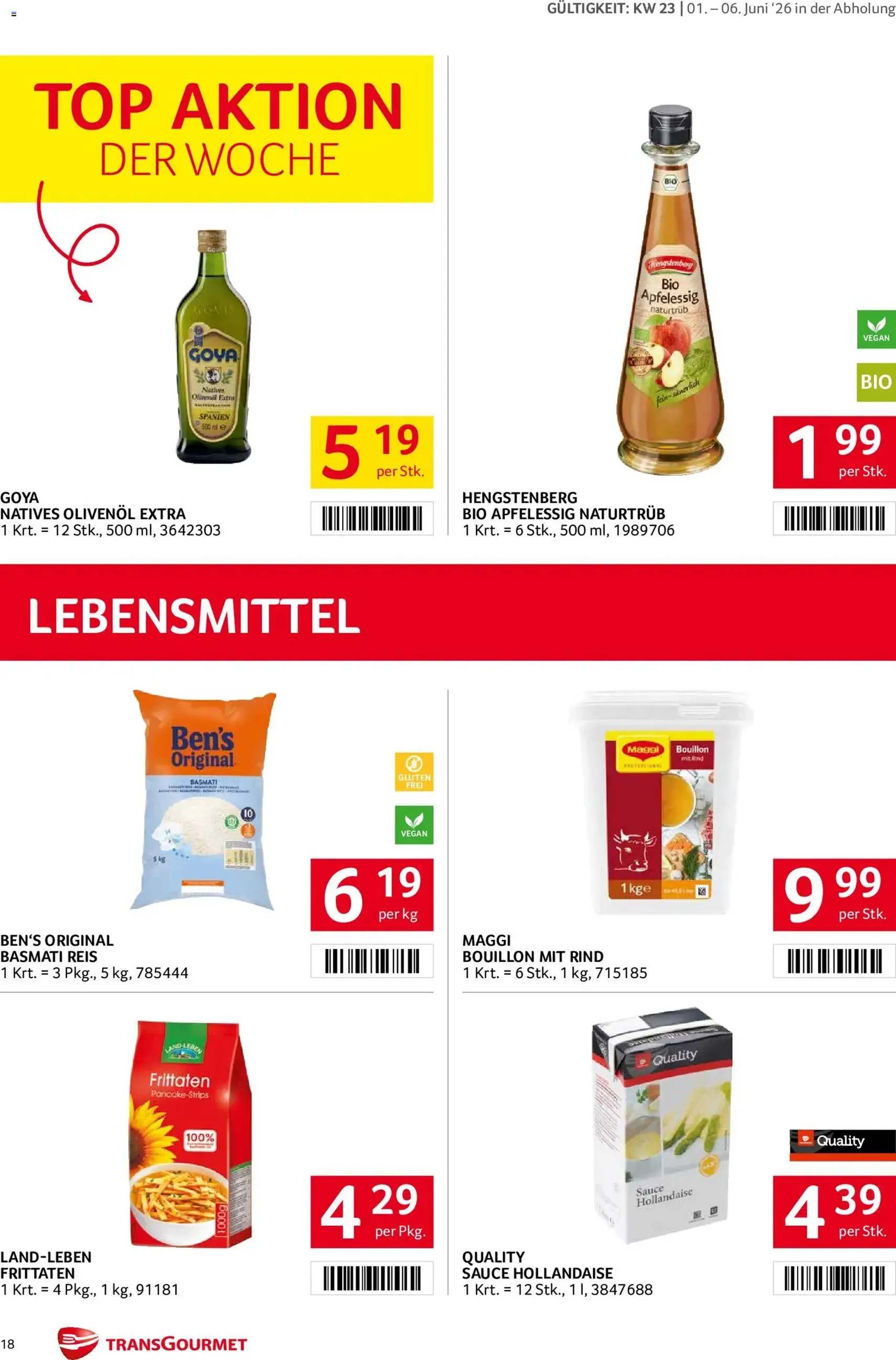 Transgourmet Flugblatt - Gültiger Prospekt ab 01.06.2026, Seite 18 von insgesamt 36