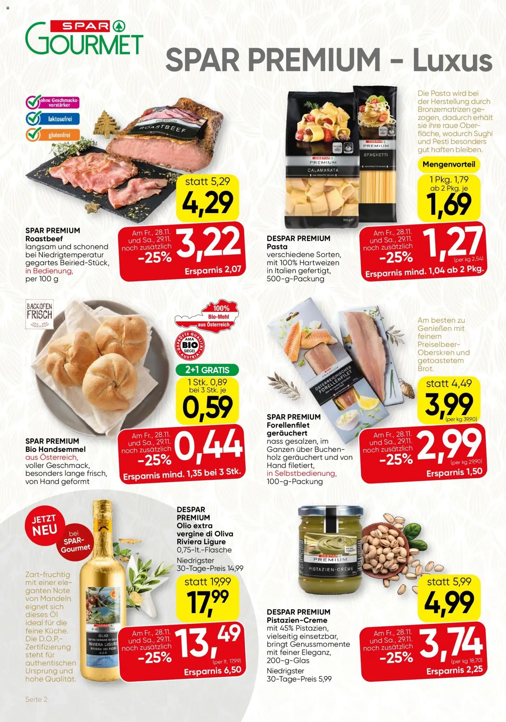 SPAR Gourmet Flugblatt - Gültiger Prospekt ab 27.11.2025, Seite 2 von insgesamt 8