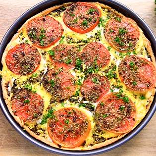 Recipe preview Vegan silverbeet and mushroom quiche recipe