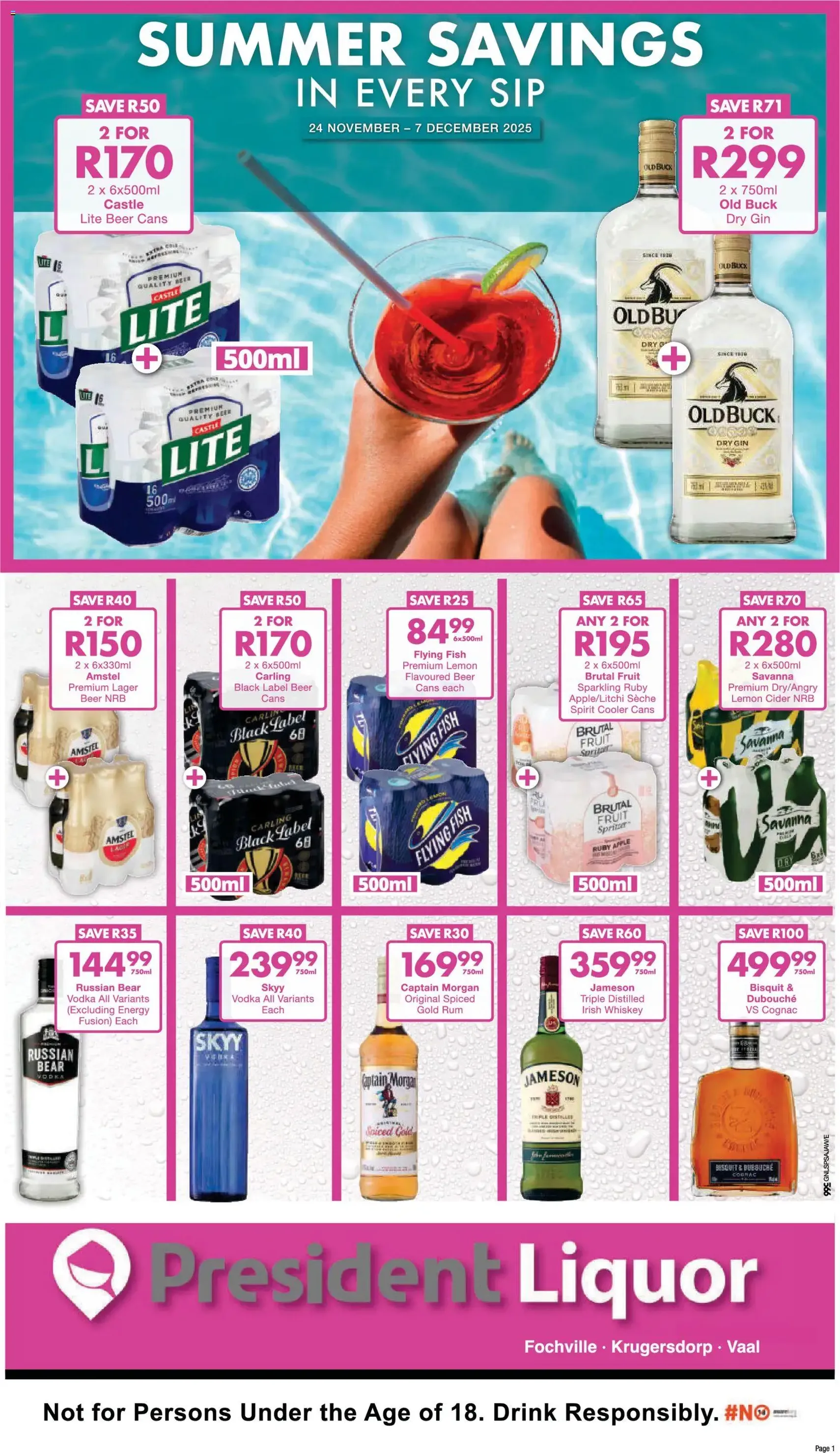 President Hyper Summer Savings Liquor Specials - valid flyer from 24/11/2025, page 1 of 4