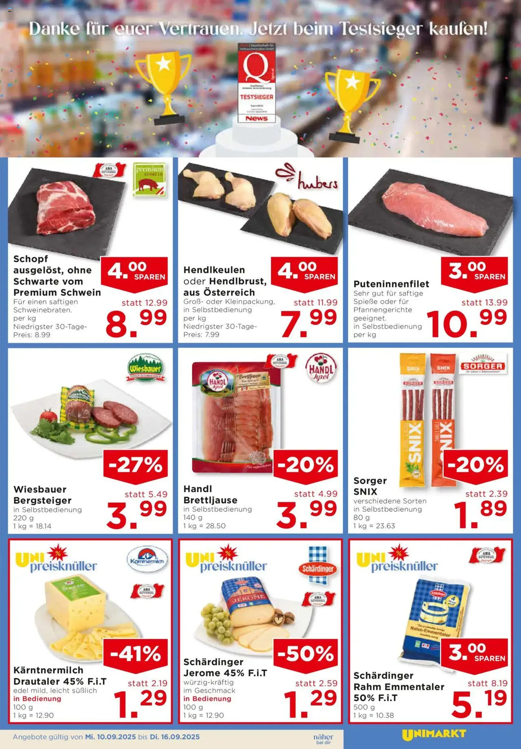 Unimarkt Flugblatt - Gültiger Prospekt ab 10.09.2025, Seite 3 von insgesamt 12
