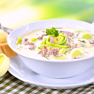 Recipe preview Leek soup with minced meat - Comfort Food