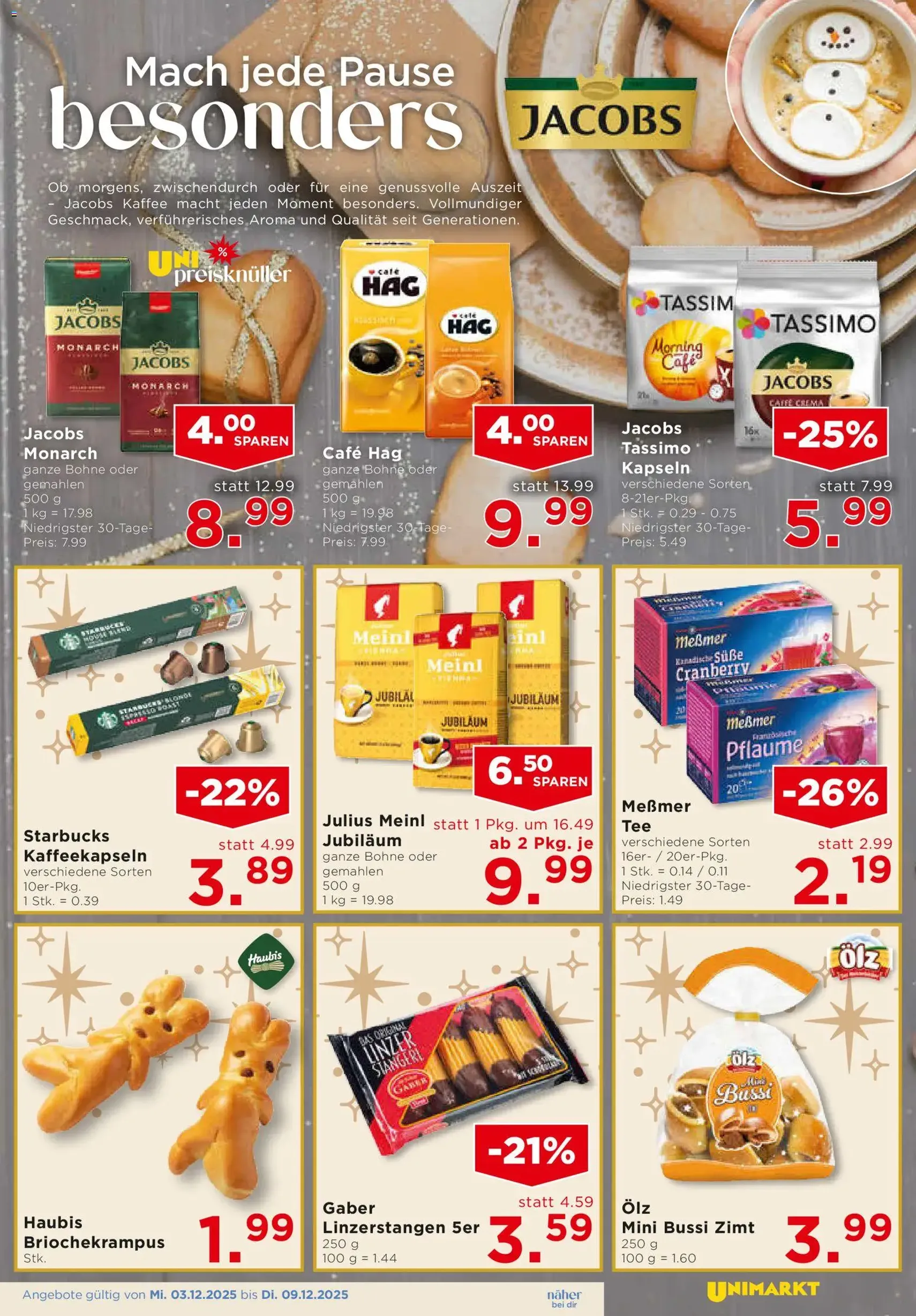 Unimarkt Flugblatt - Gültiger Prospekt ab 03.12.2025, Seite 9 von insgesamt 16