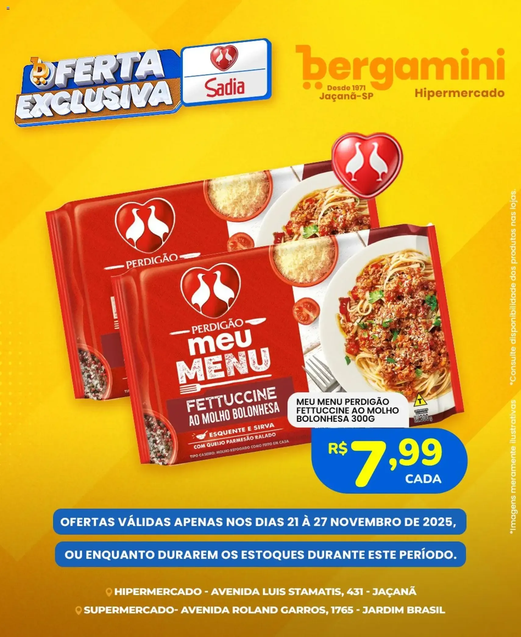 Supermercado Bergamini - Ofertas Sadia e Perdigão - folheto válido a partir de 21/11/2025 página 1 de 7