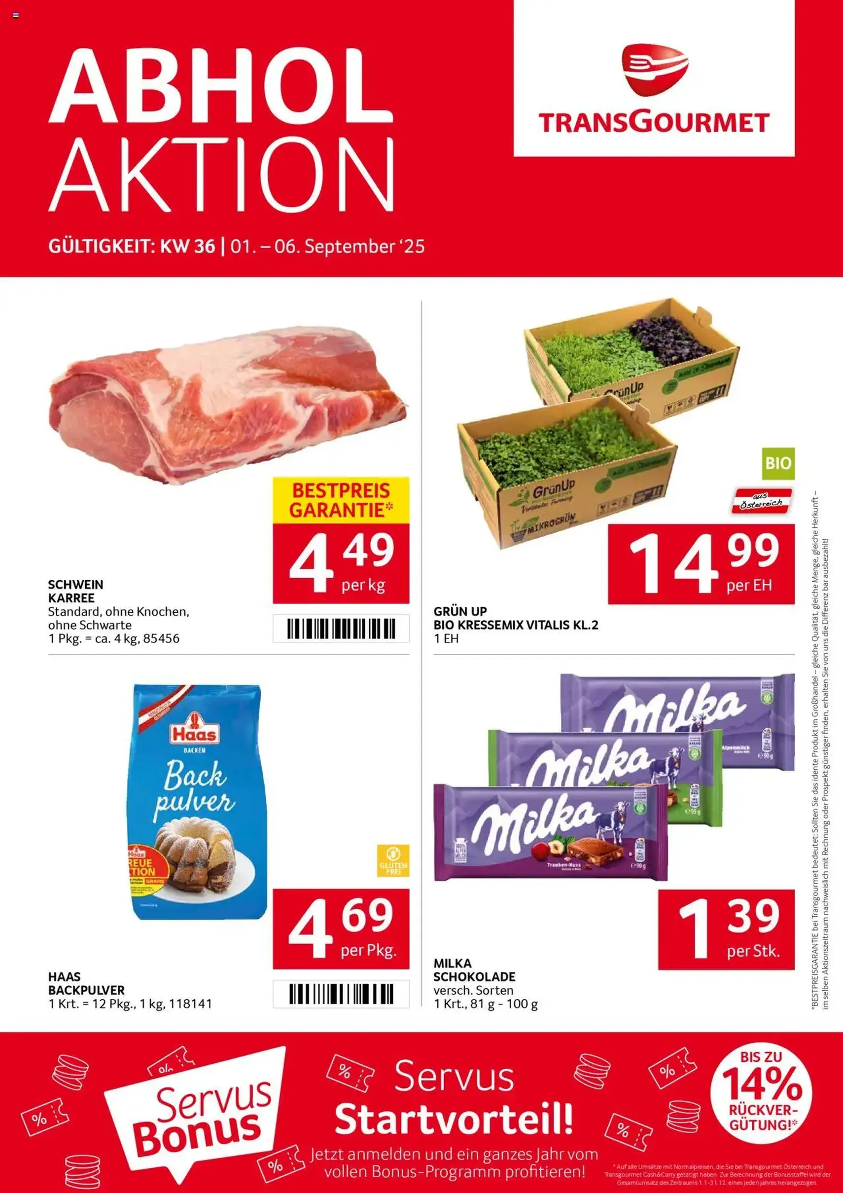 Transgourmet Flugblatt - Gültiger Prospekt ab 31.08.2025, Seite 1 von insgesamt 32 Transgourmet Flugblatt - Gültiger Prospekt ab 31.08.2025, Seite 1 von insgesamt 32