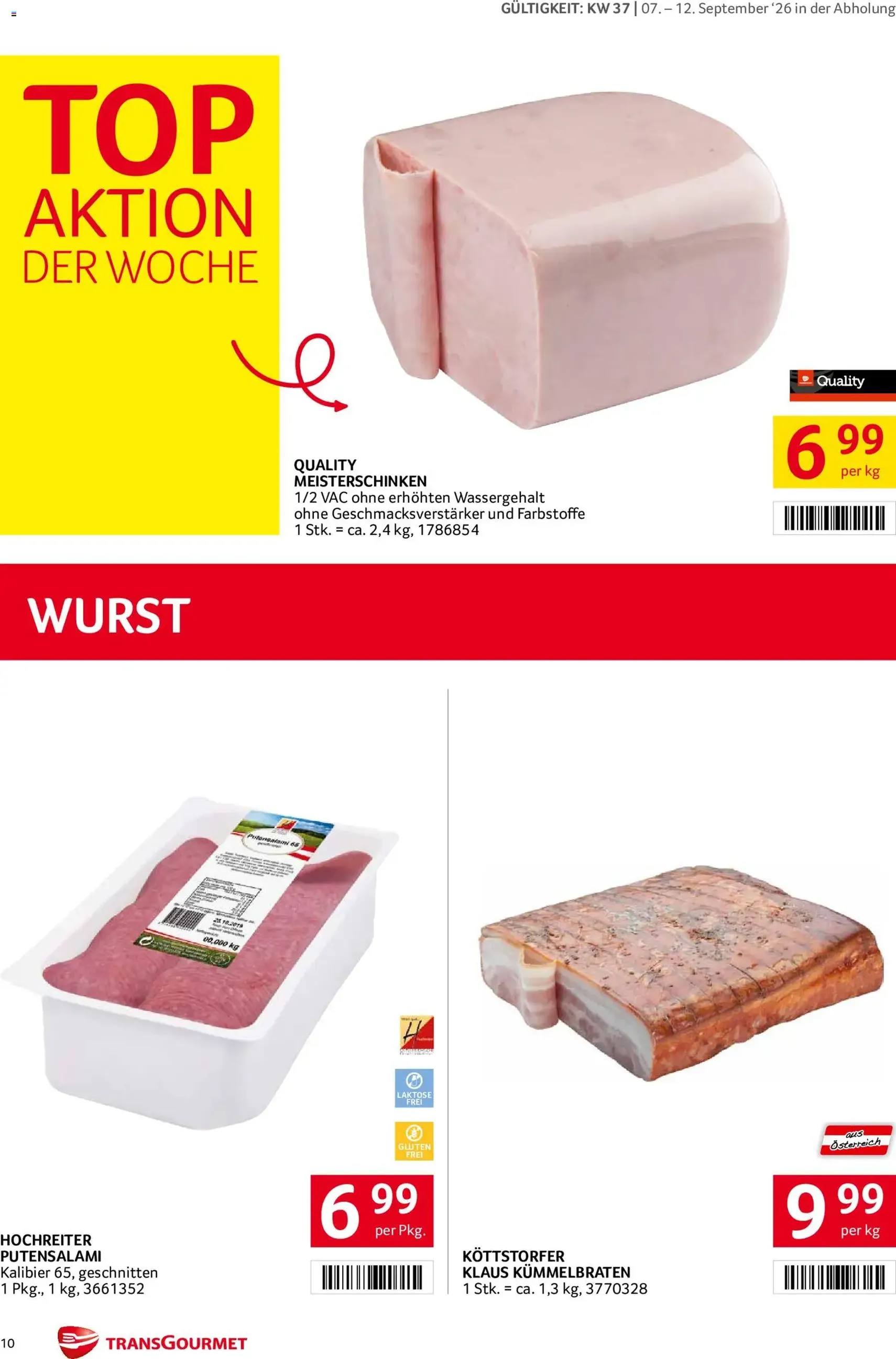Transgourmet Flugblatt - Gültiger Prospekt ab 07.09.2026, Seite 10 von insgesamt 32