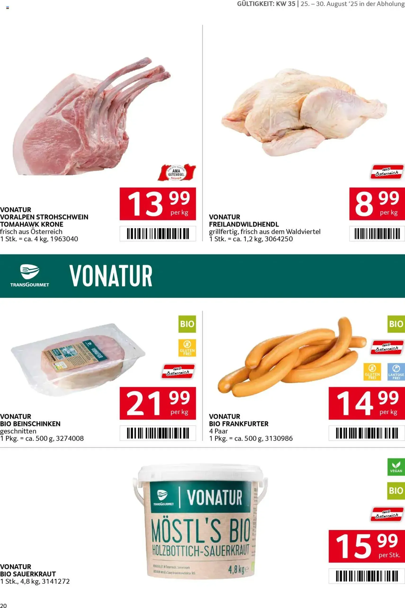 Transgourmet Flugblatt - Gültiger Prospekt ab 24.08.2025, Seite 20 von insgesamt 28 Transgourmet Flugblatt - Gültiger Prospekt ab 24.08.2025, Seite 20 von insgesamt 28