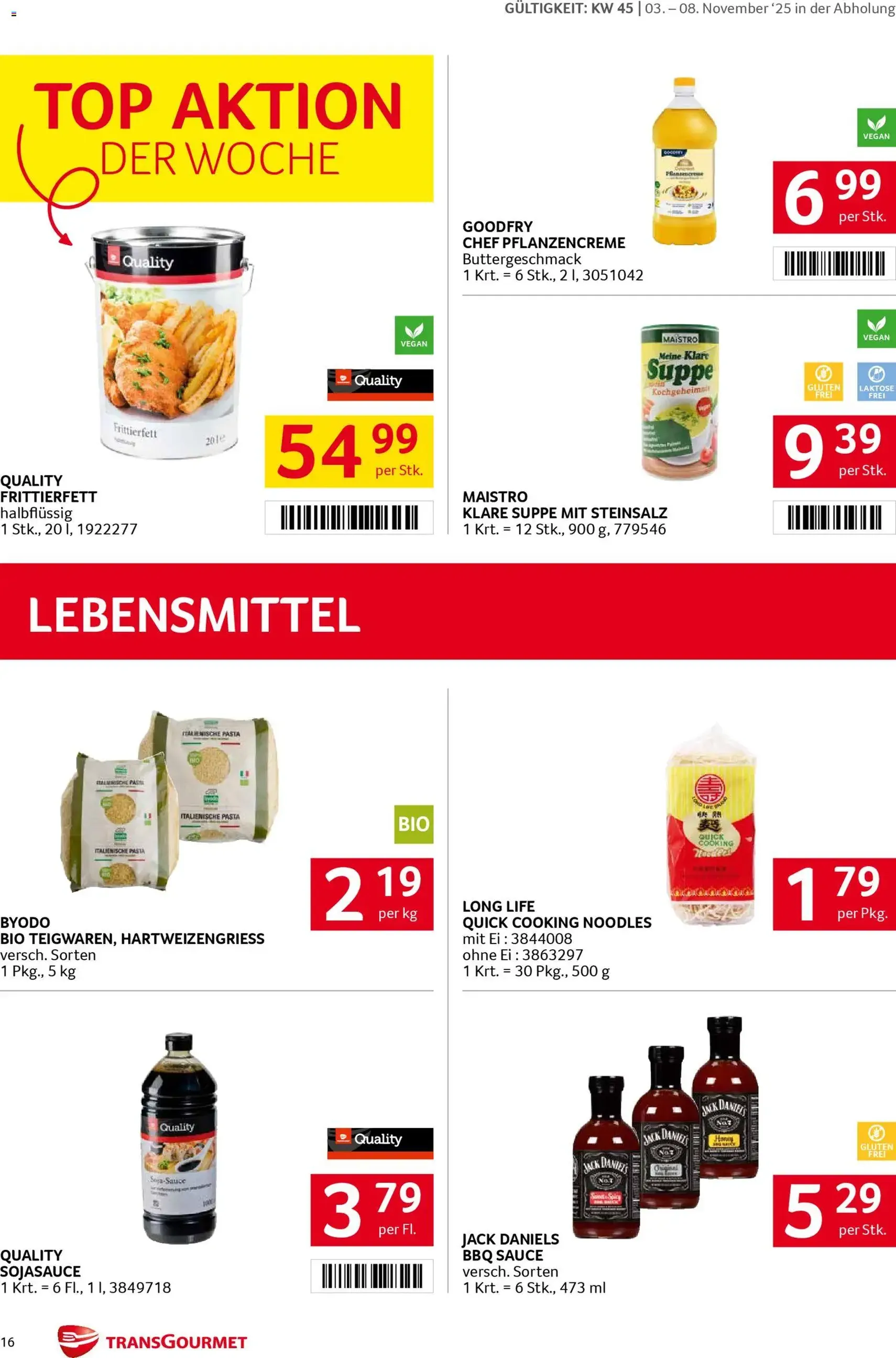 Transgourmet Flugblatt - Gültiger Prospekt ab 03.11.2025, Seite 16 von insgesamt 36