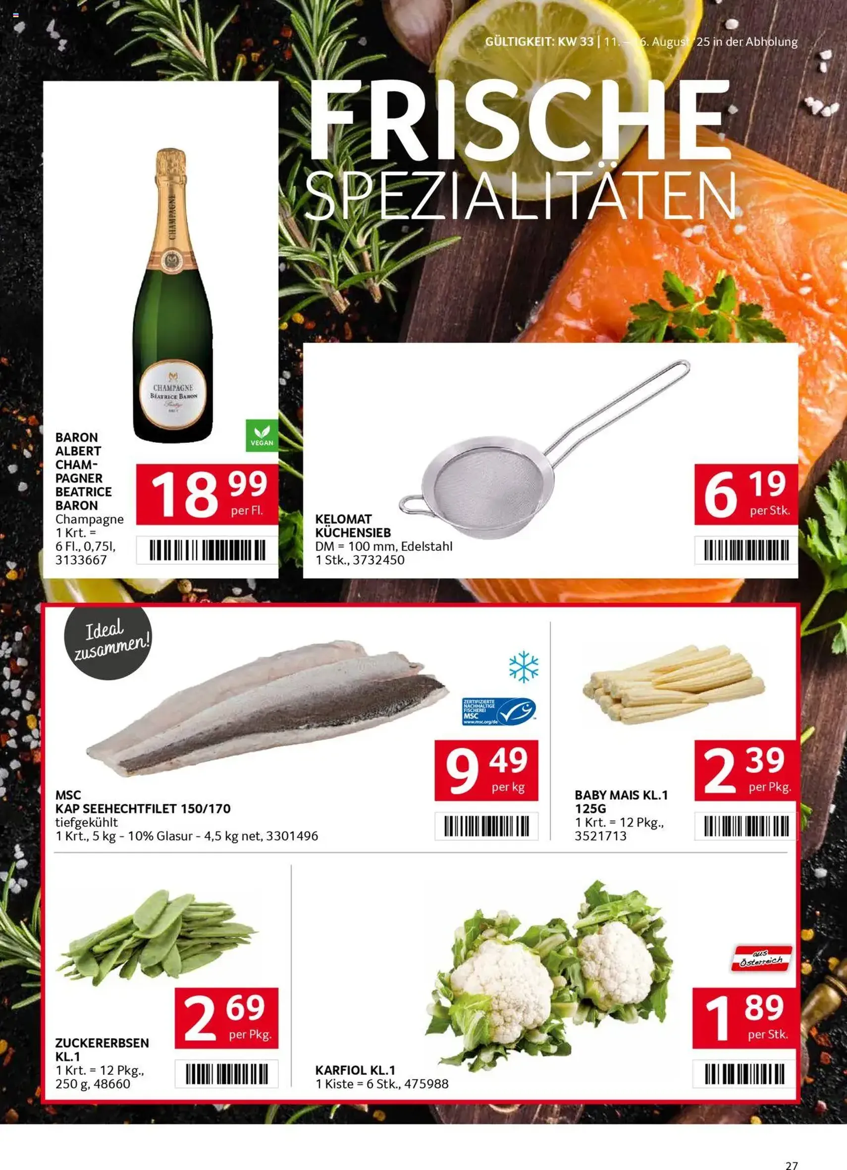 Transgourmet Flugblatt - Gültiger Prospekt ab 10.08.2025, Seite 27 von insgesamt 32 Transgourmet Flugblatt - Gültiger Prospekt ab 10.08.2025, Seite 27 von insgesamt 32