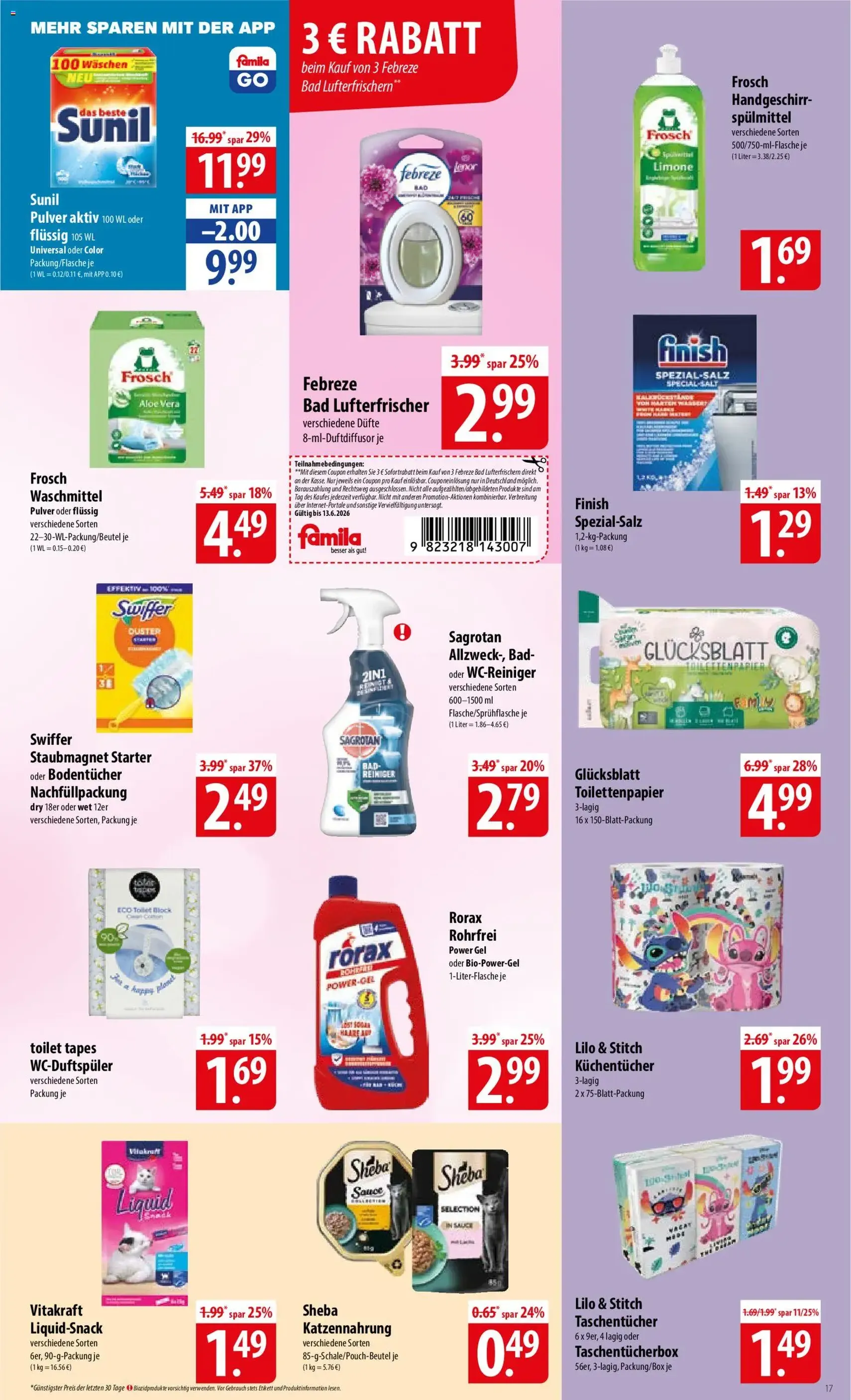 Famila Prospekt - Gültiger Prospekt ab 08.06.2026, Seite 17 von insgesamt 24