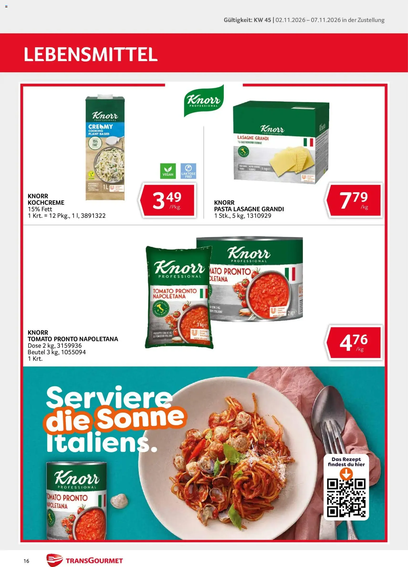 Transgourmet Flugblatt - Gültiger Prospekt ab 02.11.2026, Seite 16 von insgesamt 36