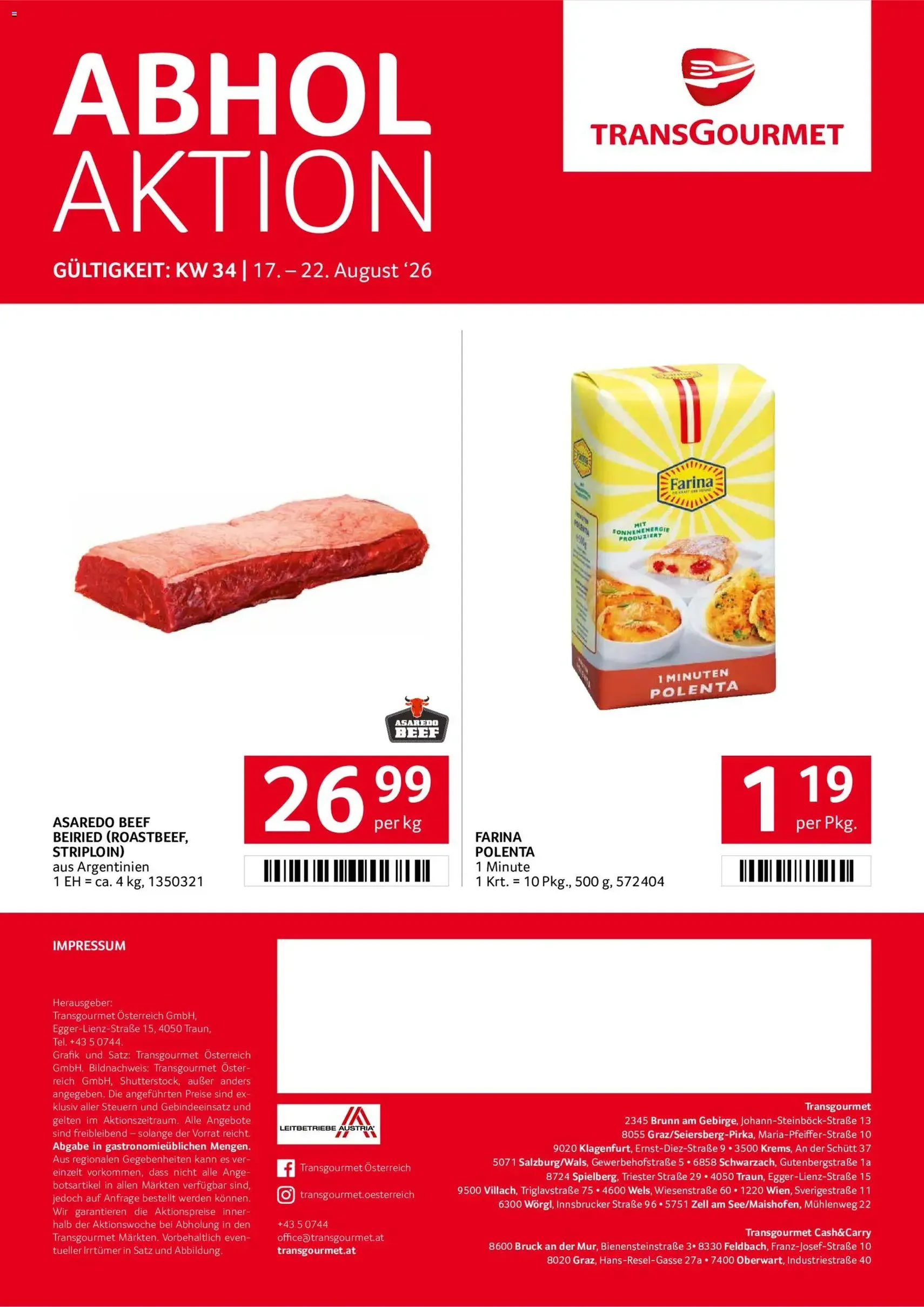 Transgourmet Flugblatt - Gültiger Prospekt ab 17.08.2026, Seite 27 von insgesamt 27