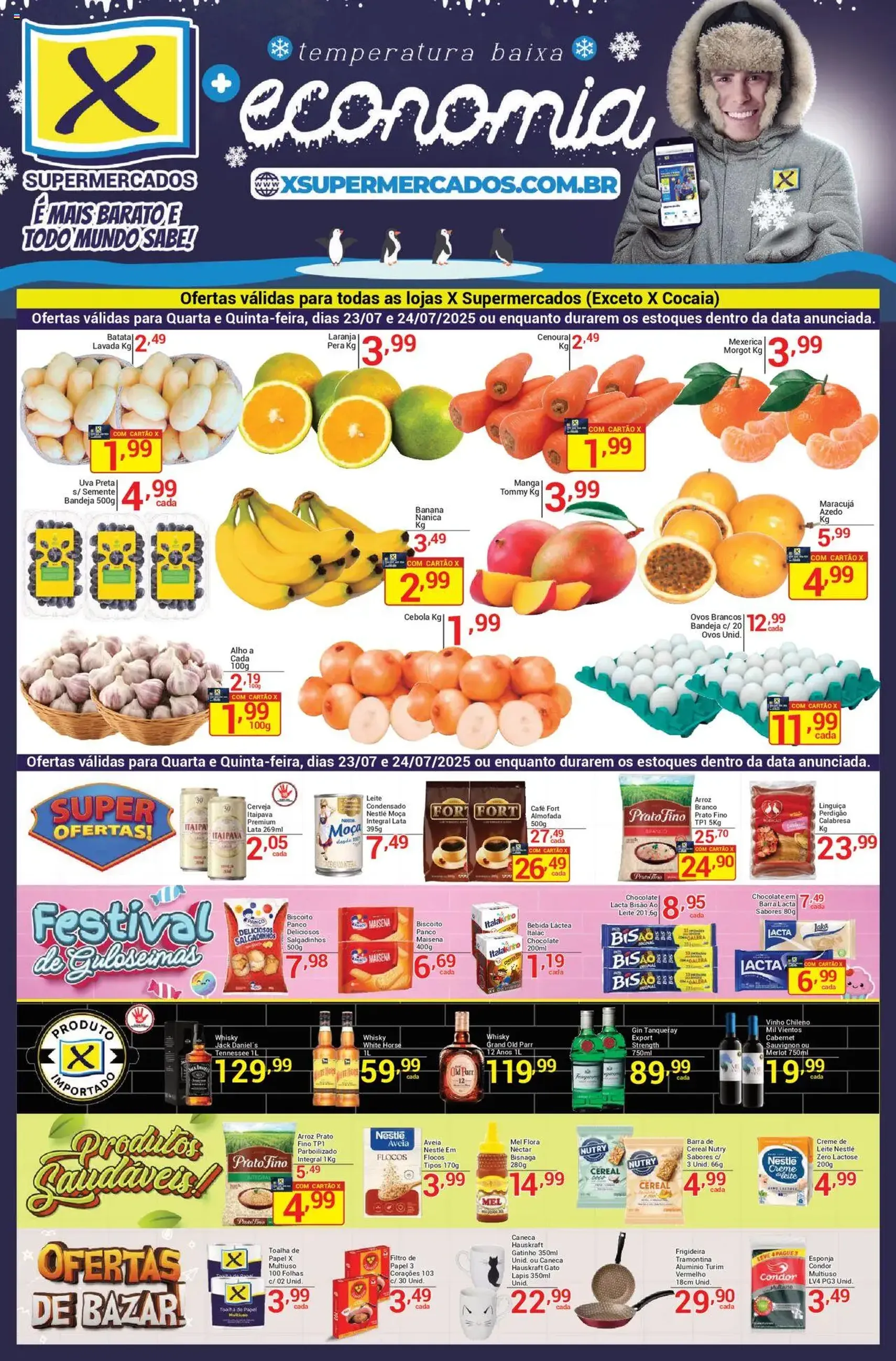 X Supermercados - Ofertas da semana - folheto válido a partir de 23/07/2025 página 1 de 2