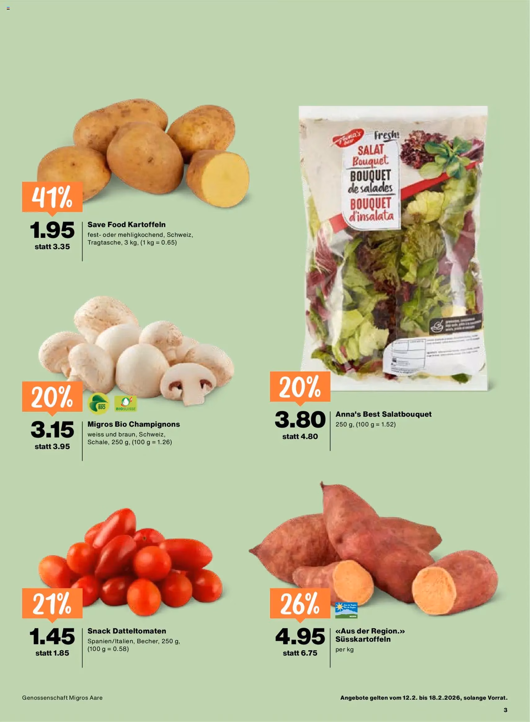 Migros Aktionen - Gültiger Prospekt ab 12.02.2026, Seite 3 von insgesamt 20