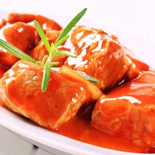 Schweinefleisch in Tomatensauce - Rezeptvorschau