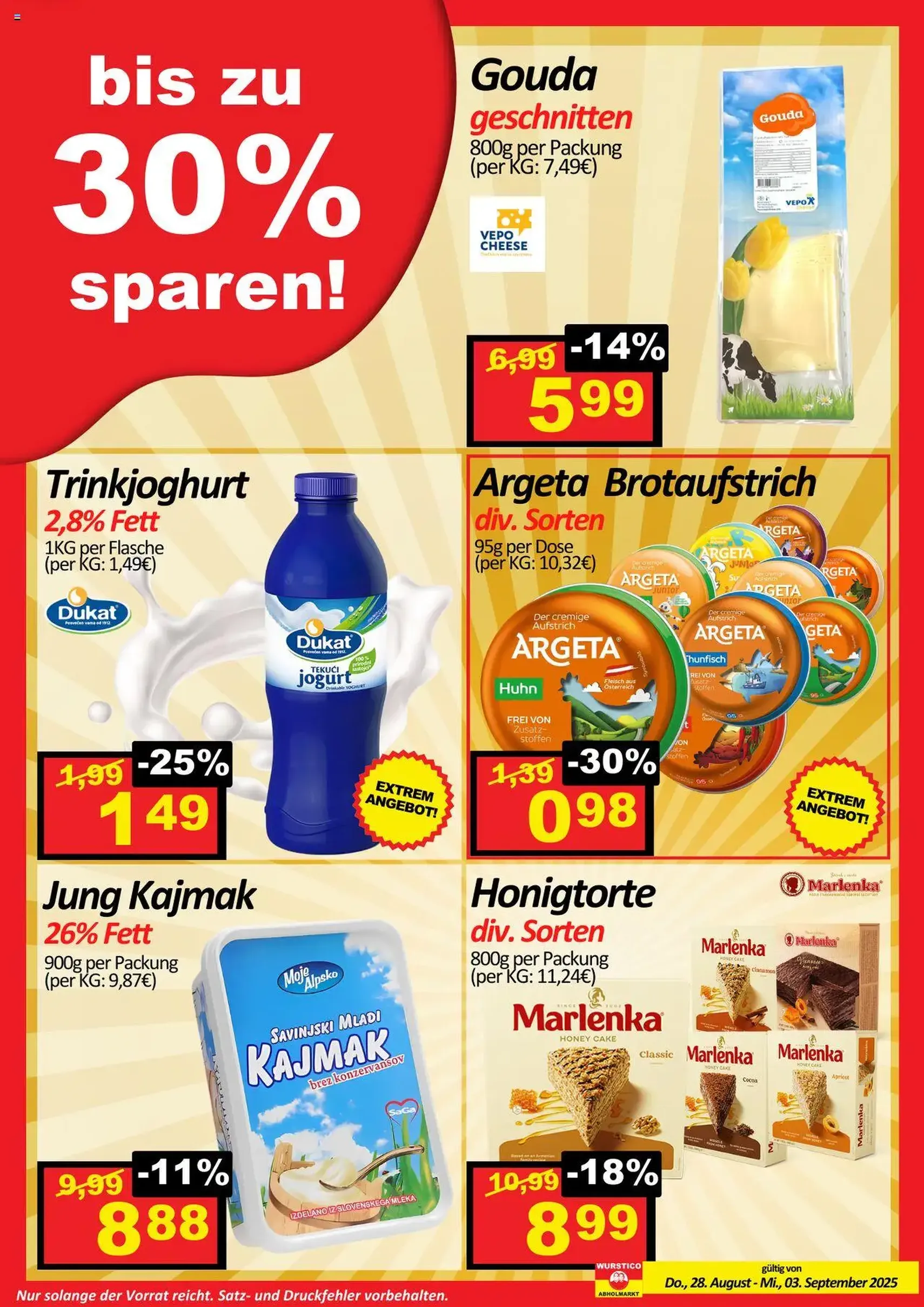Wurstico Abholmarkt Flugblatt - Gültiger Prospekt ab 28.08.2025, Seite 3 von insgesamt 3