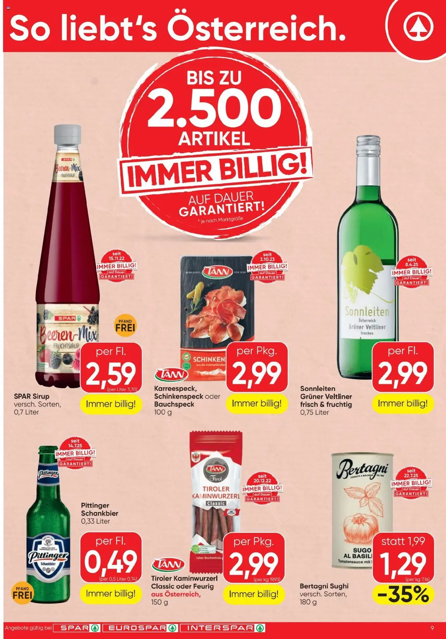 Spar Flugblatt - Gültiger Prospekt ab 21.08.2025, Seite 9 von insgesamt 16 Spar Flugblatt - Gültiger Prospekt ab 21.08.2025, Seite 9 von insgesamt 16