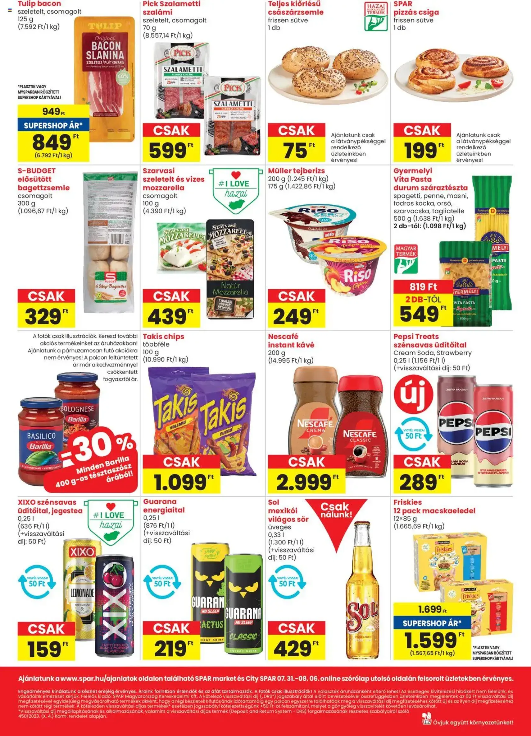 Spar Market Akciós újság - 2025.07.31. érvényes szórólap 2 oldal 3 oldalból