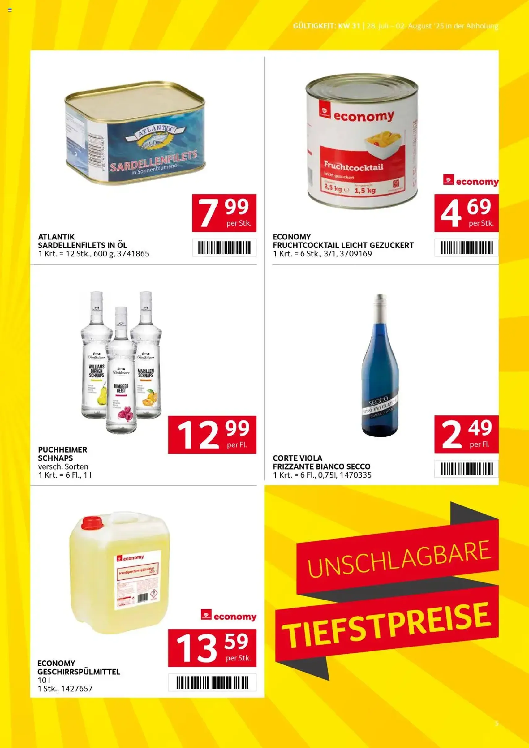Transgourmet Flugblatt - Gültiger Prospekt ab 27.07.2025, Seite 5 von insgesamt 28 Transgourmet Flugblatt - Gültiger Prospekt ab 27.07.2025, Seite 5 von insgesamt 28