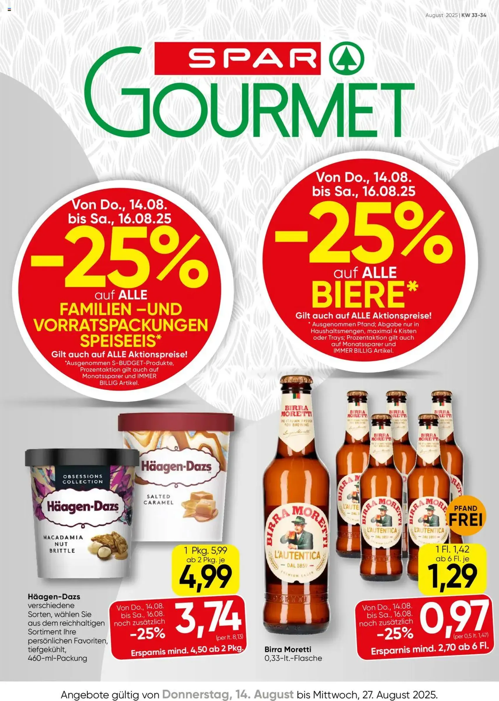 SPAR Gourmet Flugblatt Wien - Gültiger Prospekt ab 14.08.2025, Seite 1 von insgesamt 12