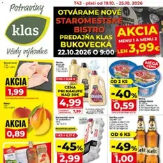 Klas leták - náhľad letáku platný od 19.10.2026