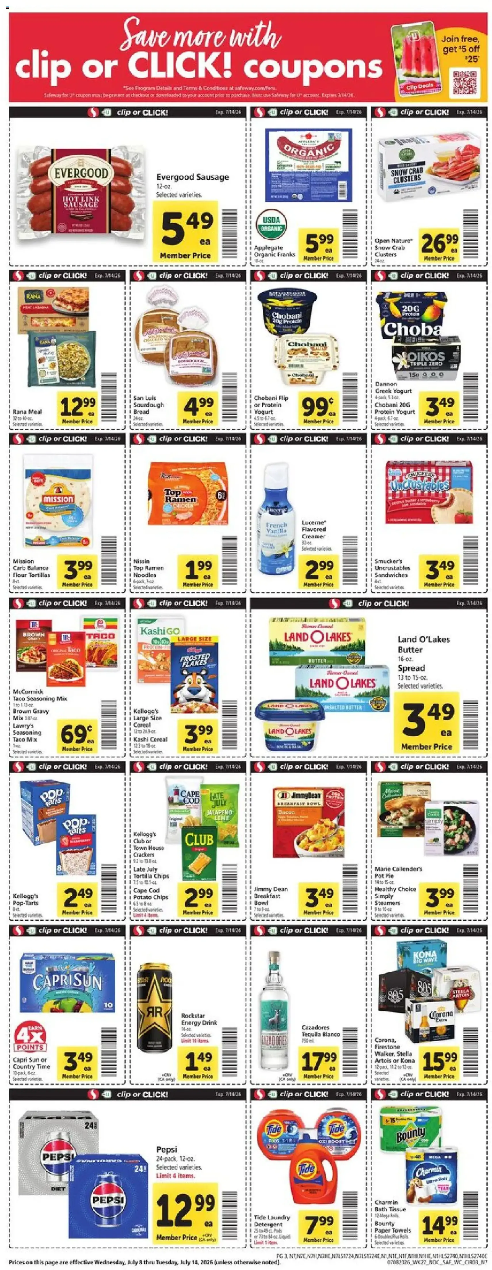 Safeway Weekly Ad - valid flyer from 07/08/2026, page 3 of 10