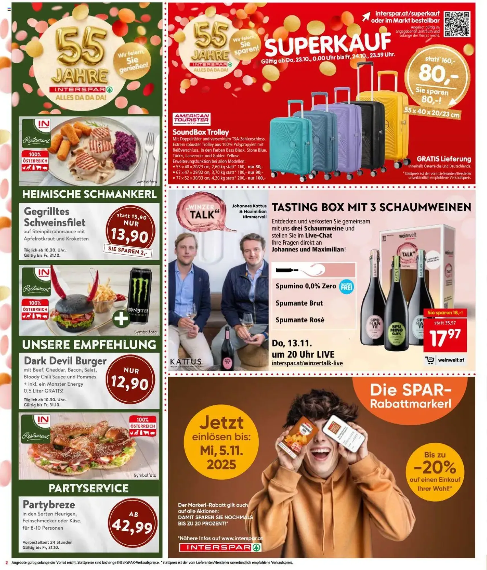 Interspar Flugblatt - Gültiger Prospekt ab 23.10.2025, Seite 2 von insgesamt 24 Interspar Flugblatt - Gültiger Prospekt ab 23.10.2025, Seite 2 von insgesamt 24