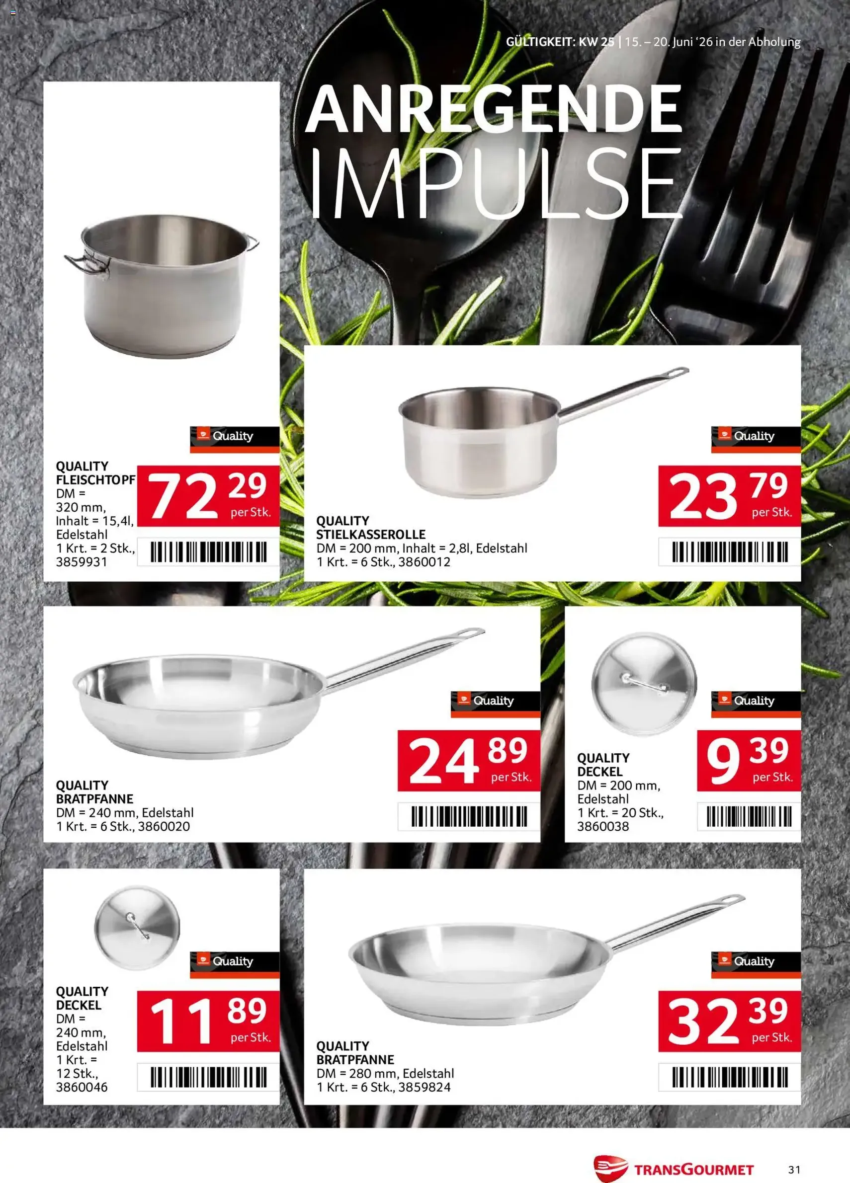Transgourmet Flugblatt - Gültiger Prospekt ab 15.06.2026, Seite 31 von insgesamt 32