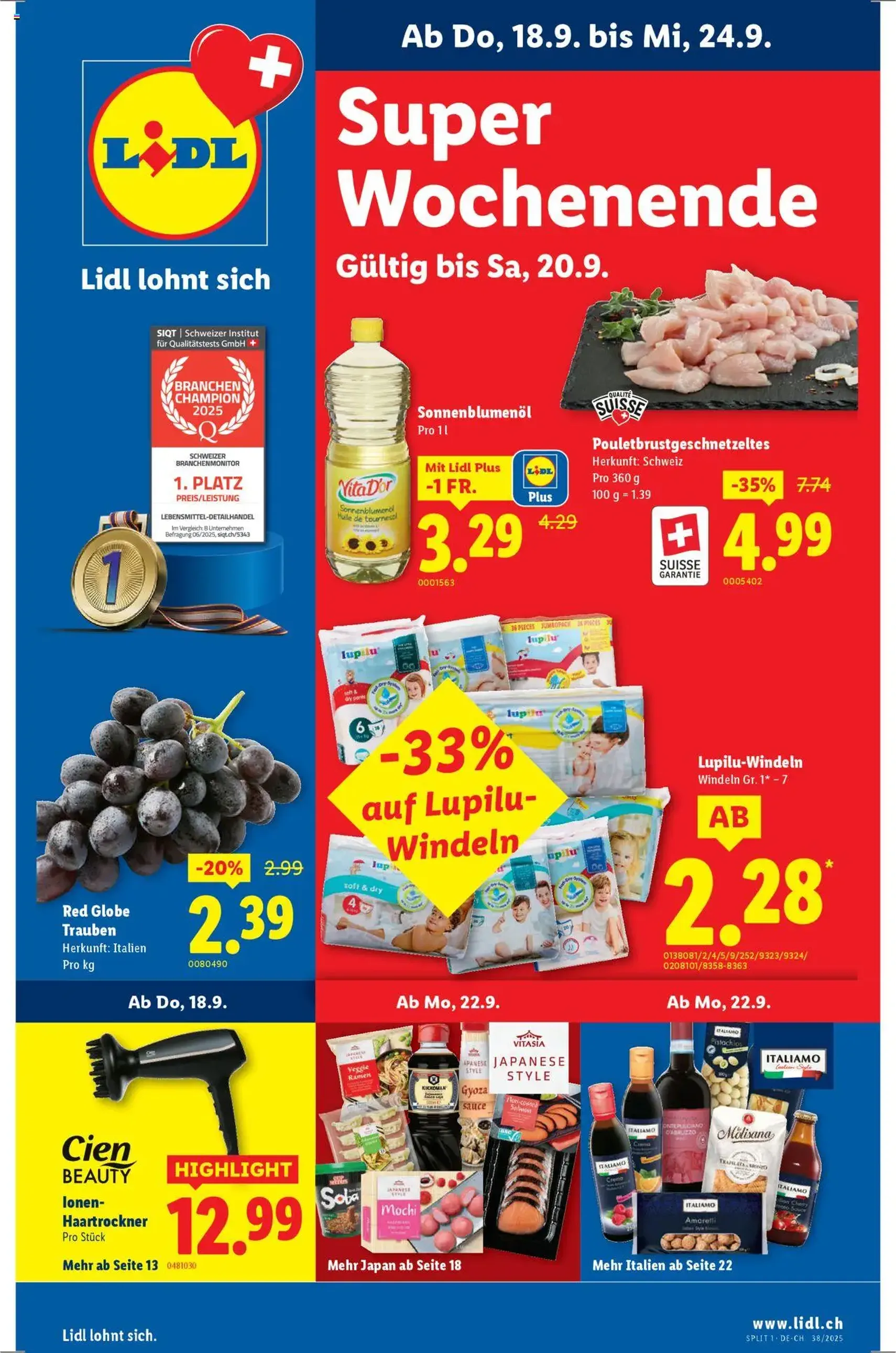 Lidl Aktionen - Gültiger Prospekt ab 18.09.2025, Seite 1 von insgesamt 32