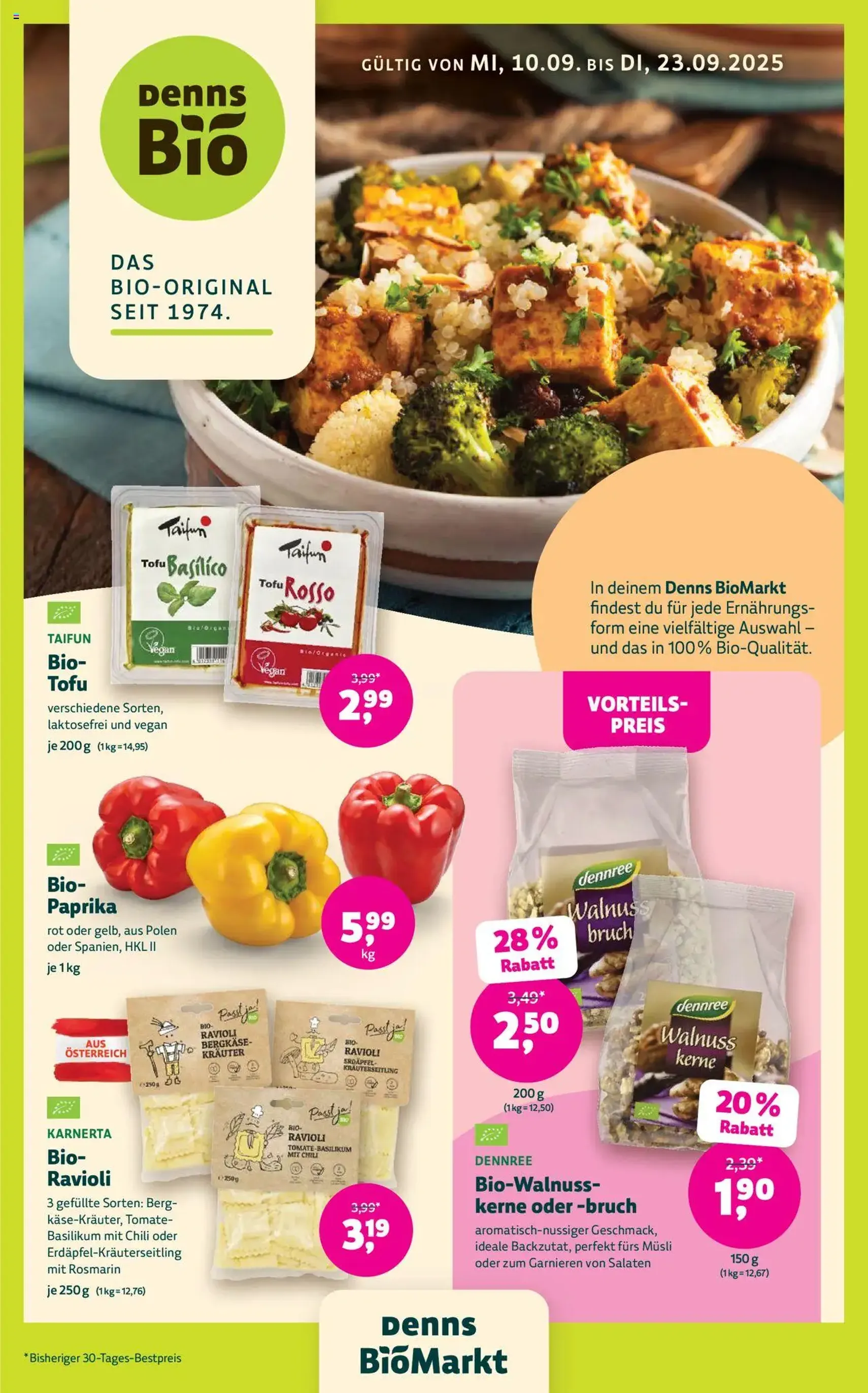 Denns BioMarkt Angebote - Gültiger Prospekt ab 10.09.2025, Seite 1 von insgesamt 12