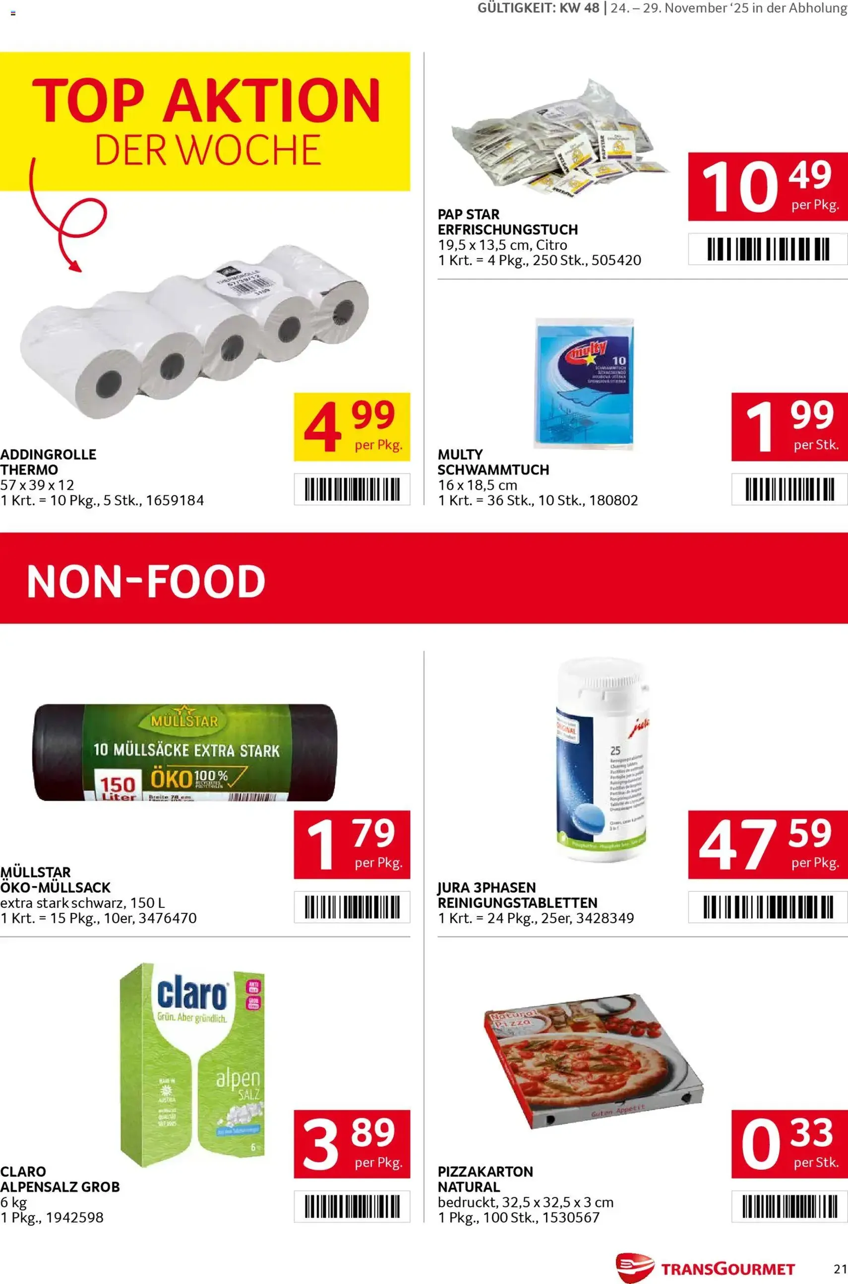 Transgourmet Flugblatt - Gültiger Prospekt ab 24.11.2025, Seite 21 von insgesamt 32