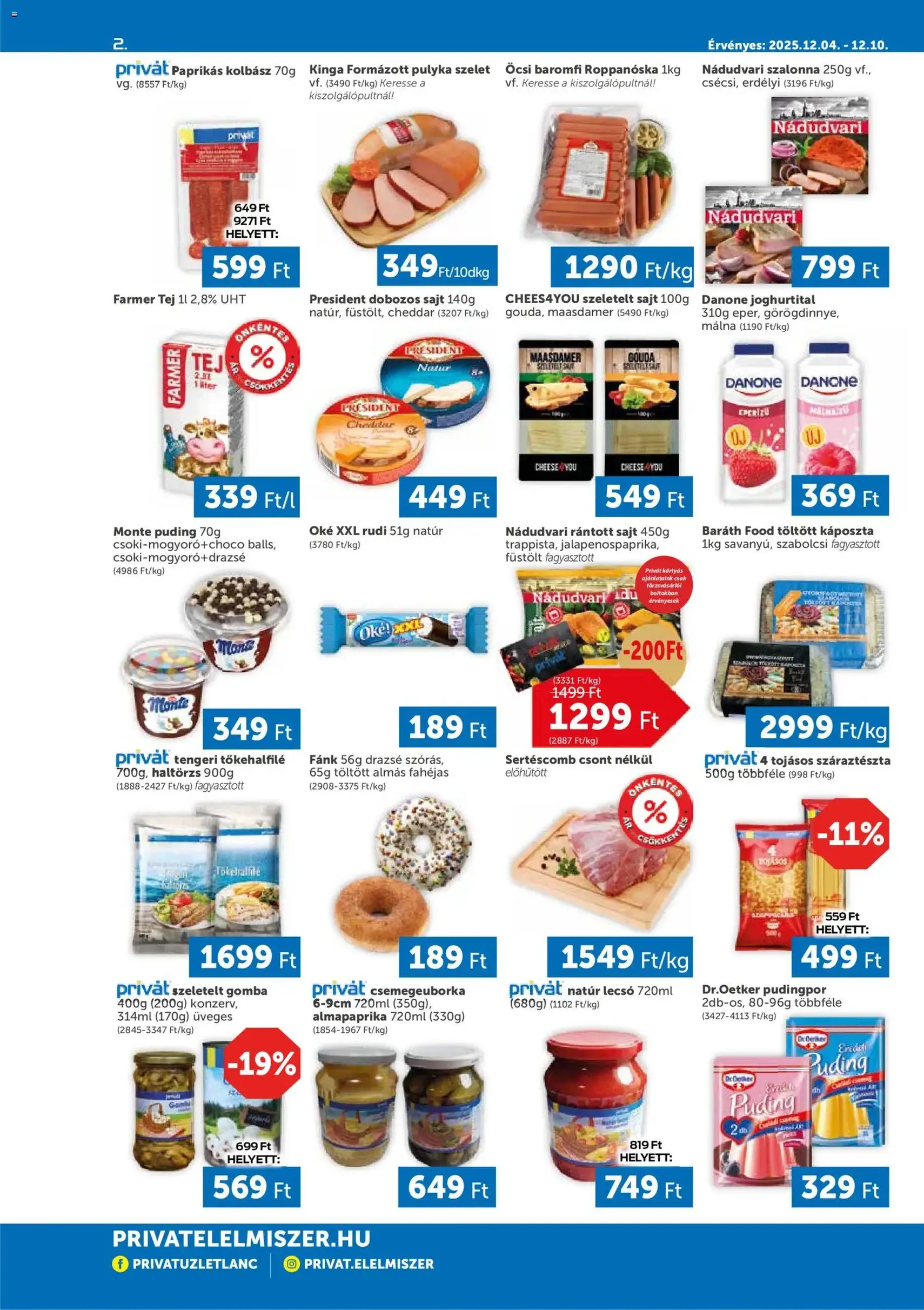 PRIVÁT Akciós újság - 2025.12.04. érvényes szórólap 2 oldal 4 oldalból