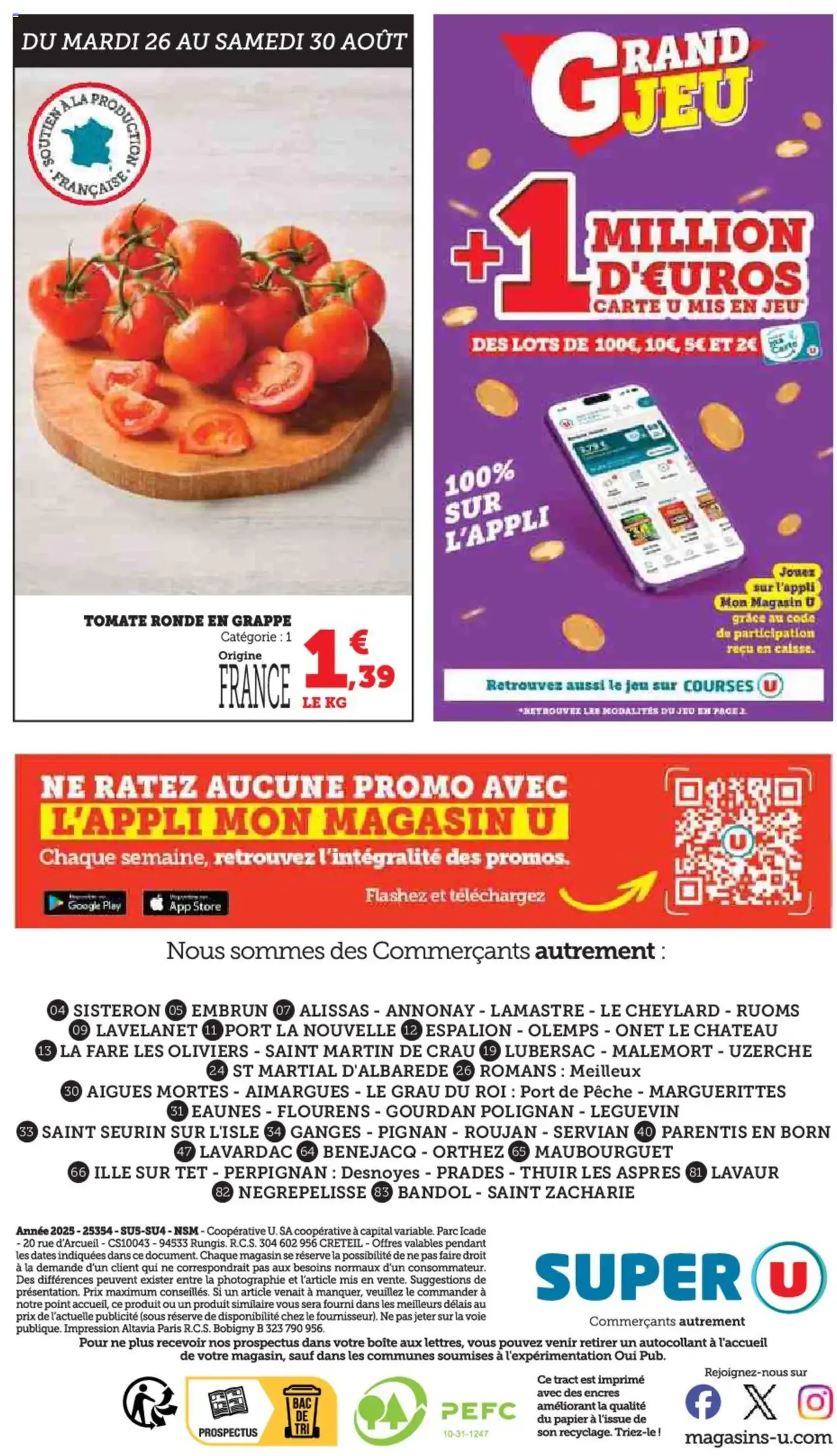 Super U catalogue - brochure valable à partir du 26/08/2025, page 44 sur 44 Super U catalogue - brochure valable à partir du 26/08/2025, page 44 sur 44