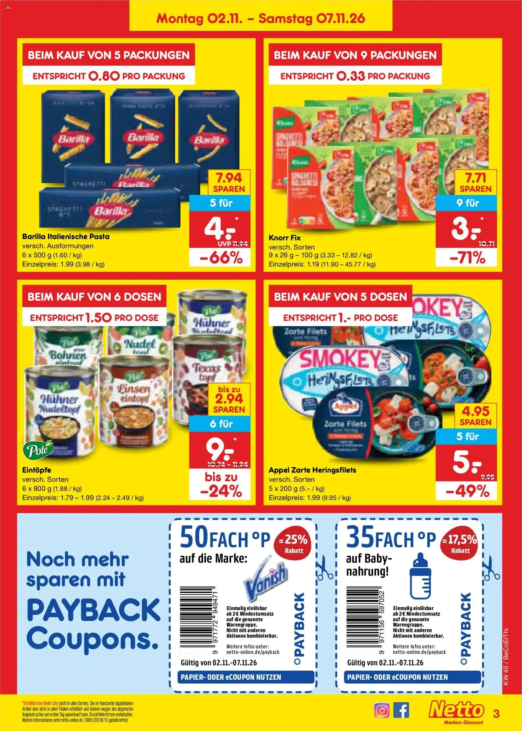 Netto Marken-Discount Prospekt - Gültiger Prospekt ab 02.11.2026, Seite 3 von insgesamt 70