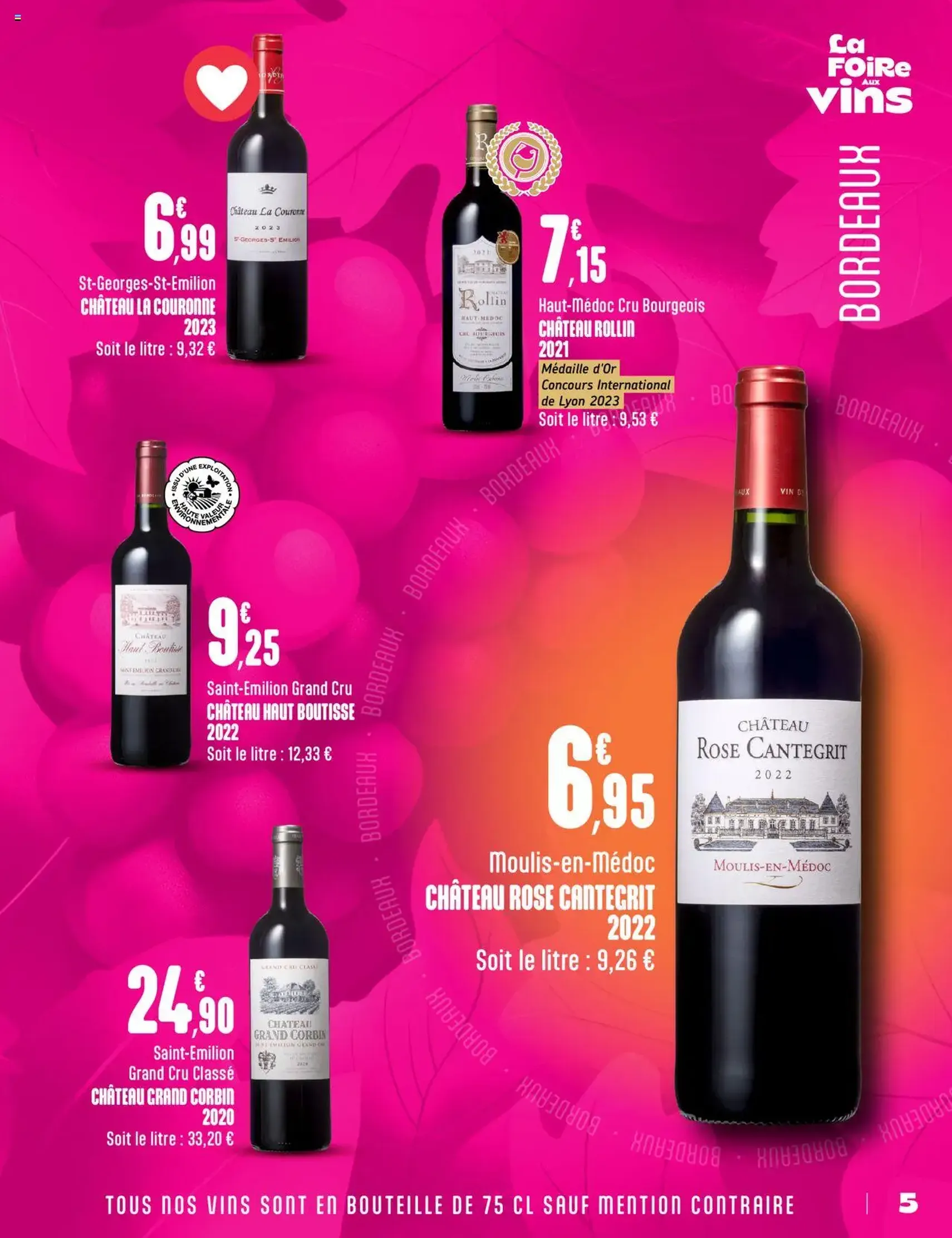 G20 Supermarchés catalogue la foire aux vins - brochure valable à partir du 24/09/2025, page 5 sur 20