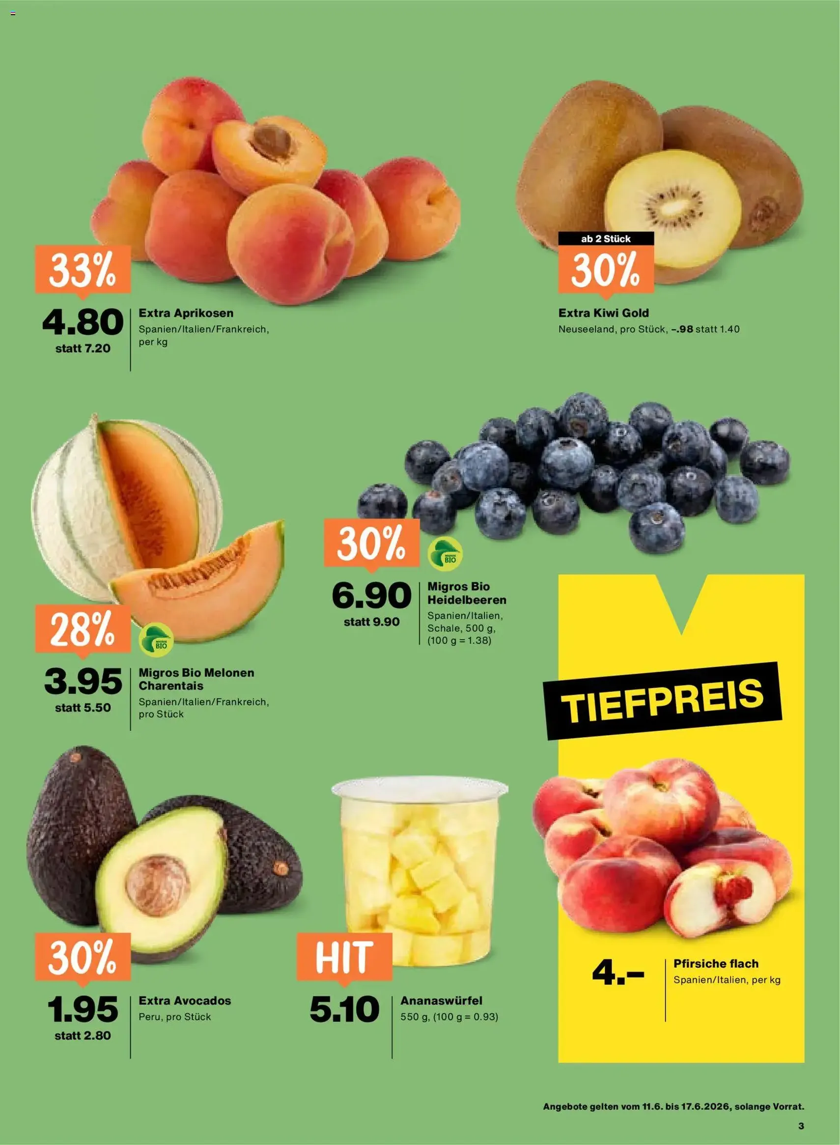 Migros aktionen - Gültiger Prospekt ab 11.06.2026, Seite 3 von insgesamt 24