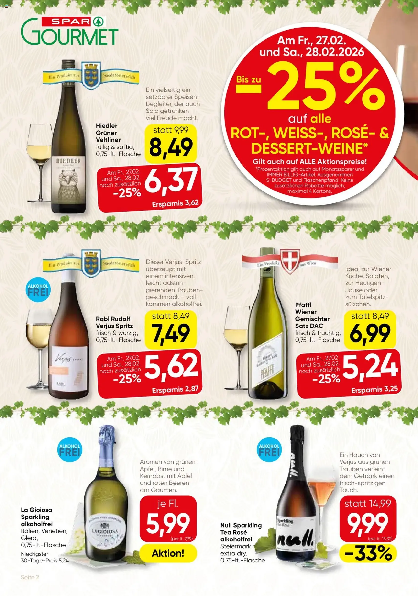 SPAR Gourmet Flugblatt - Gültiger Prospekt ab 26.02.2026, Seite 2 von insgesamt 12