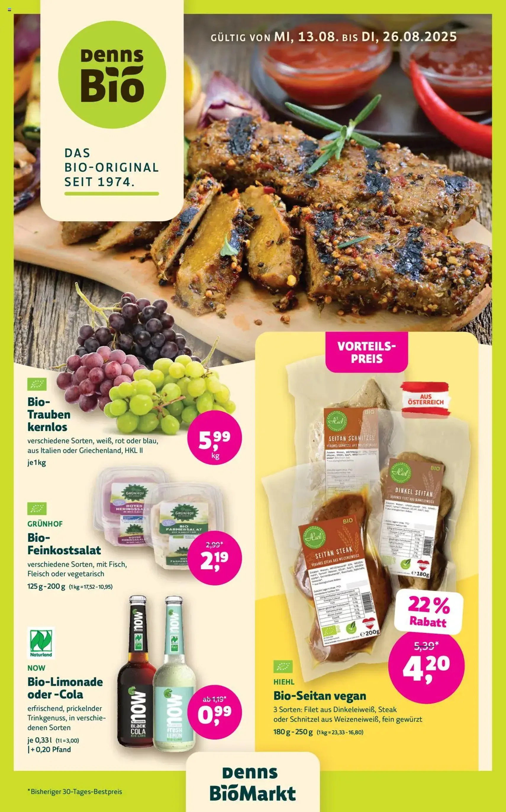Denns BioMarkt Angebote - Gültiger Prospekt ab 13.08.2025, Seite 1 von insgesamt 12