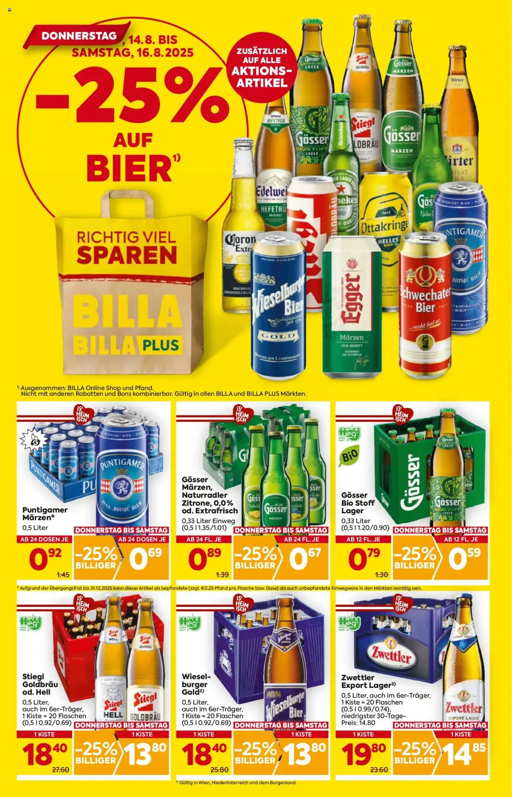 Billa Flugblatt - Gültiger Prospekt ab 14.08.2025, Seite 2 von insgesamt 16 Billa Flugblatt - Gültiger Prospekt ab 14.08.2025, Seite 2 von insgesamt 16