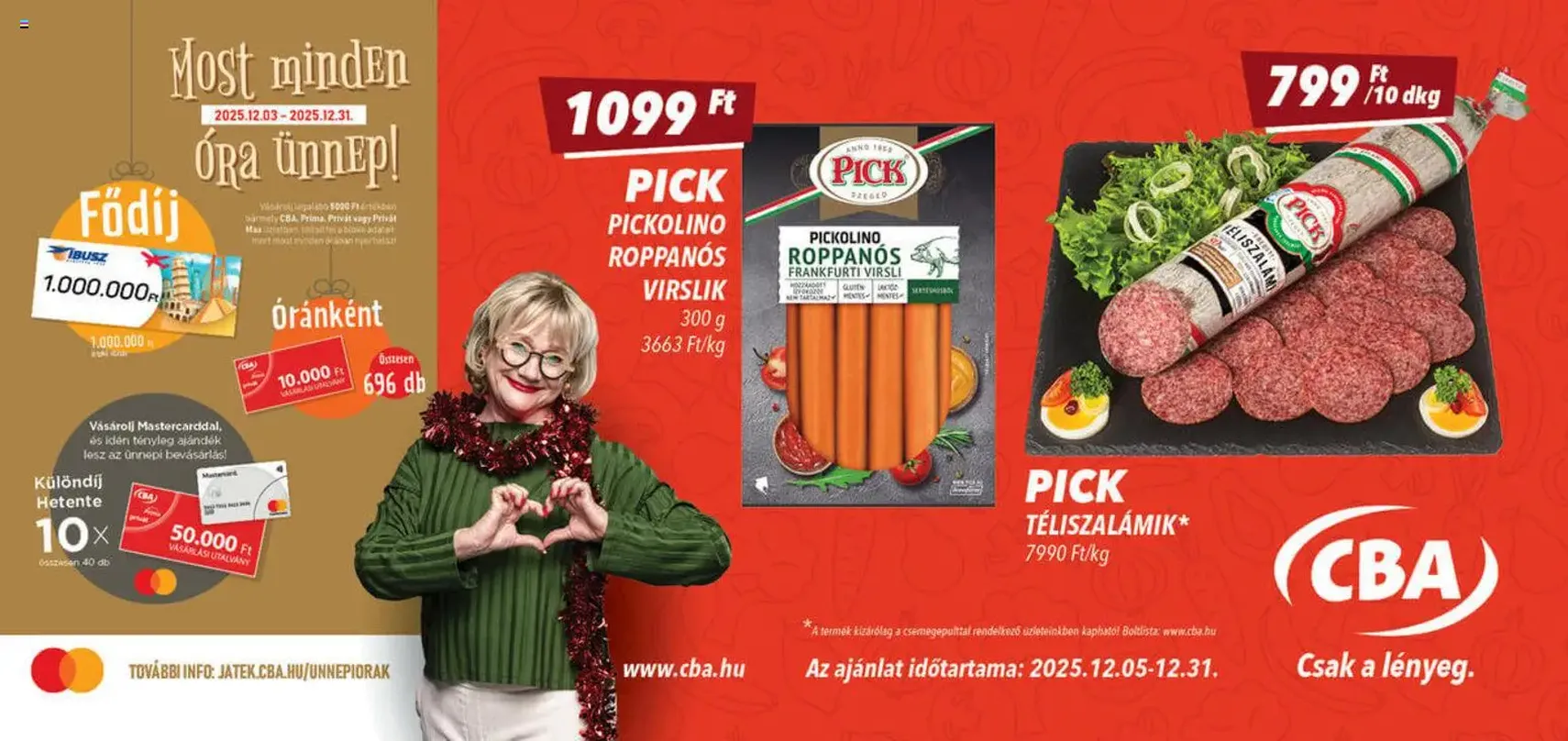 CBA - Óriásplakátok - 2025.12.05. érvényes szórólap 4 oldal 5 oldalból