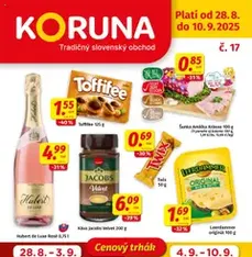 Koruna leták - náhľad letáku platný od 28.08.2025