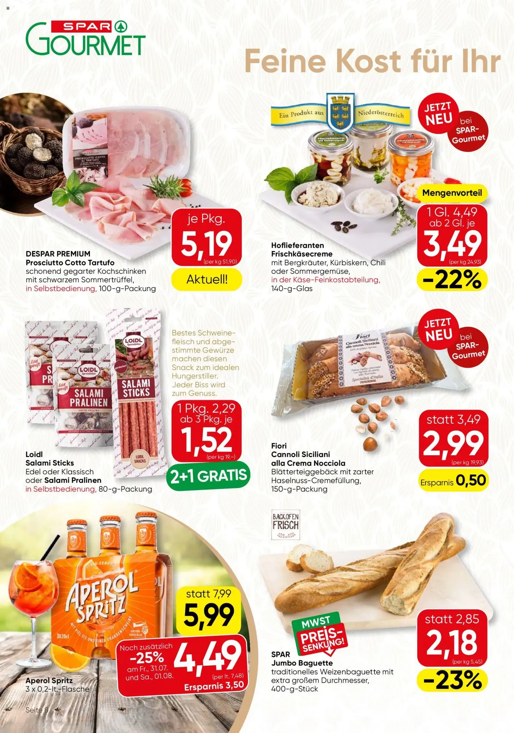 SPAR Gourmet Flugblatt - Gültiger Prospekt ab 30.07.2026, Seite 8 von insgesamt 12