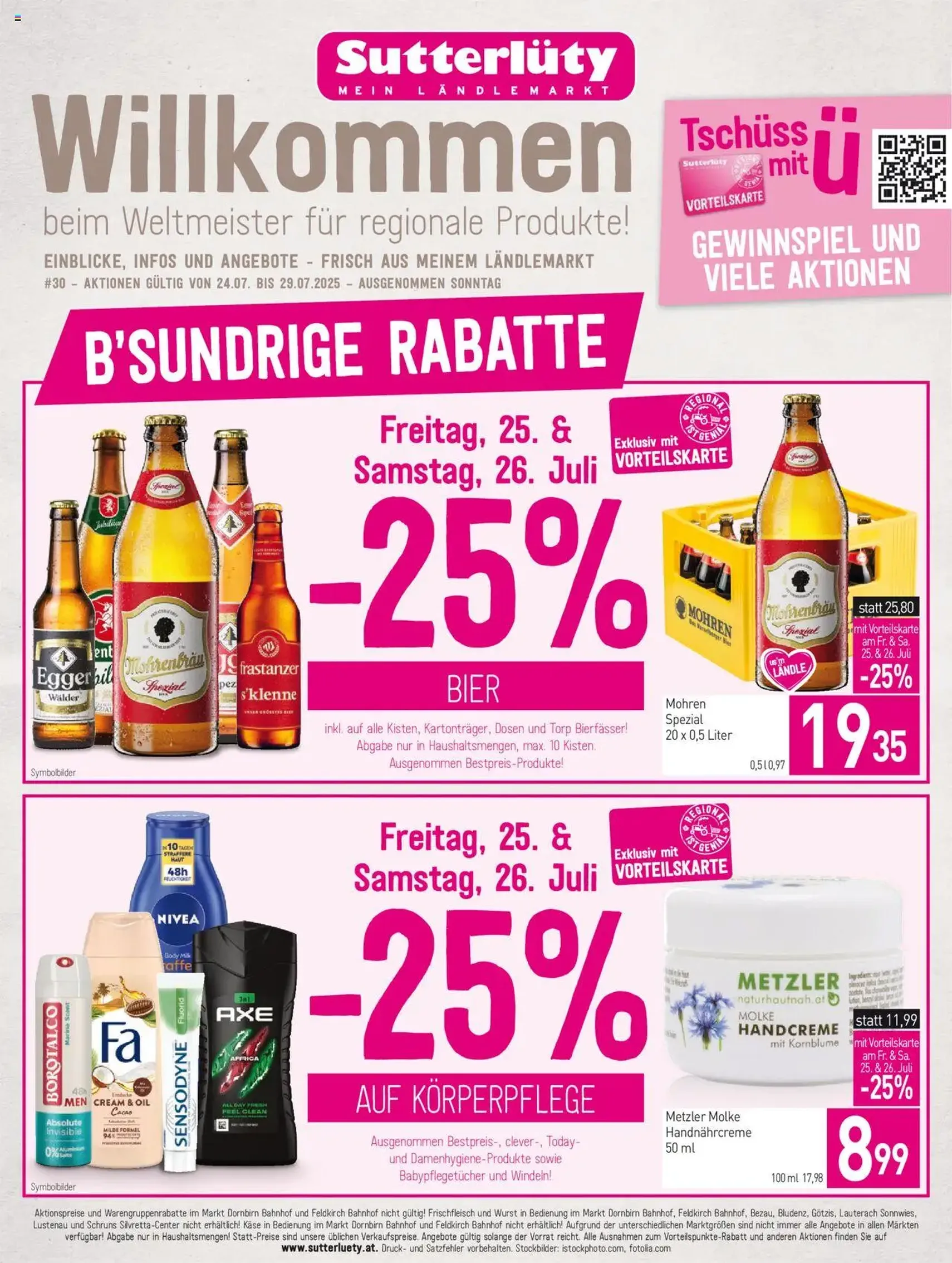 Sutterlüty Flugblatt - Gültiger Prospekt ab 24.07.2025, Seite 1 von insgesamt 20